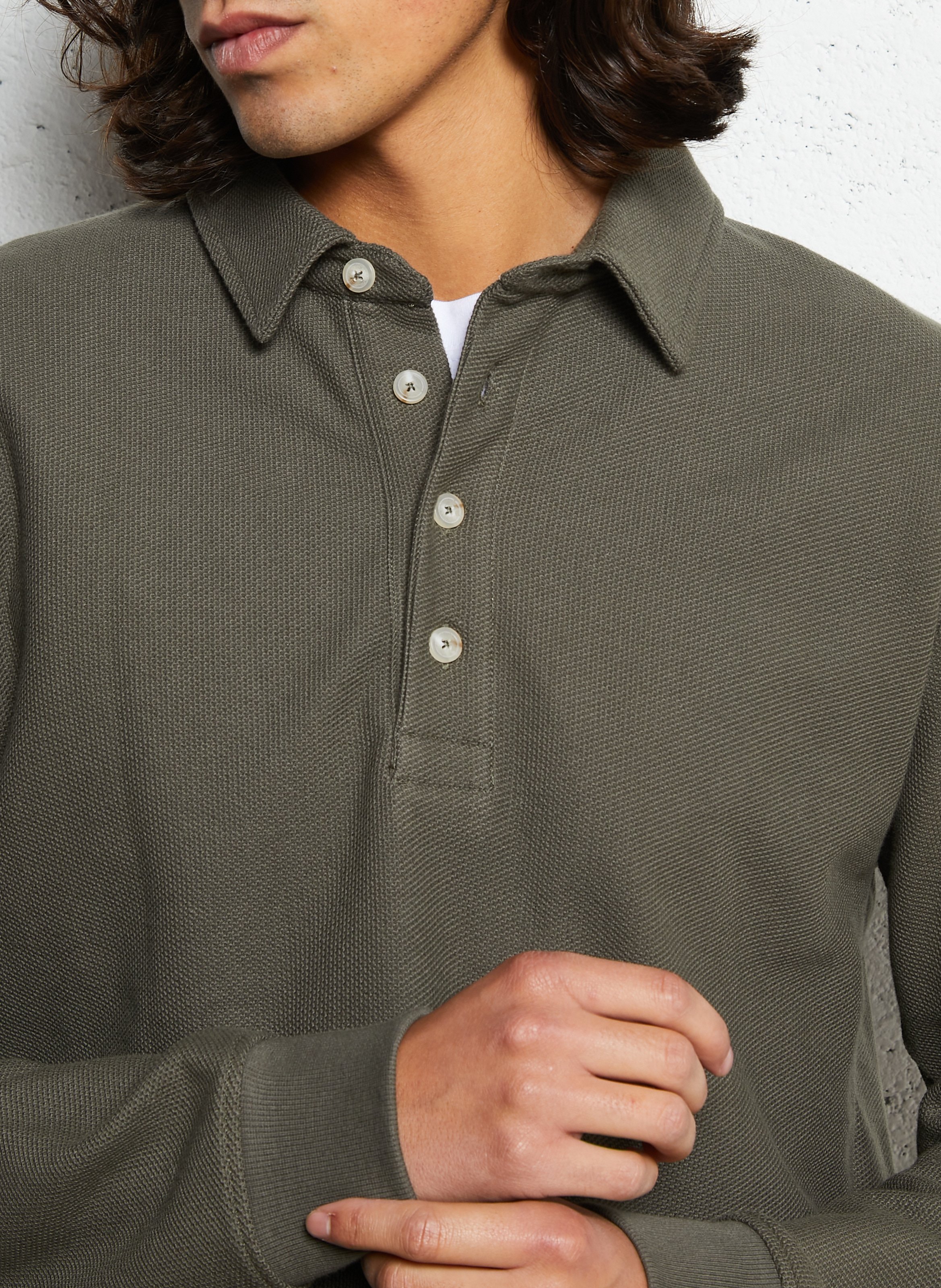 Polo droit en coton ARMOR LUX Kaki