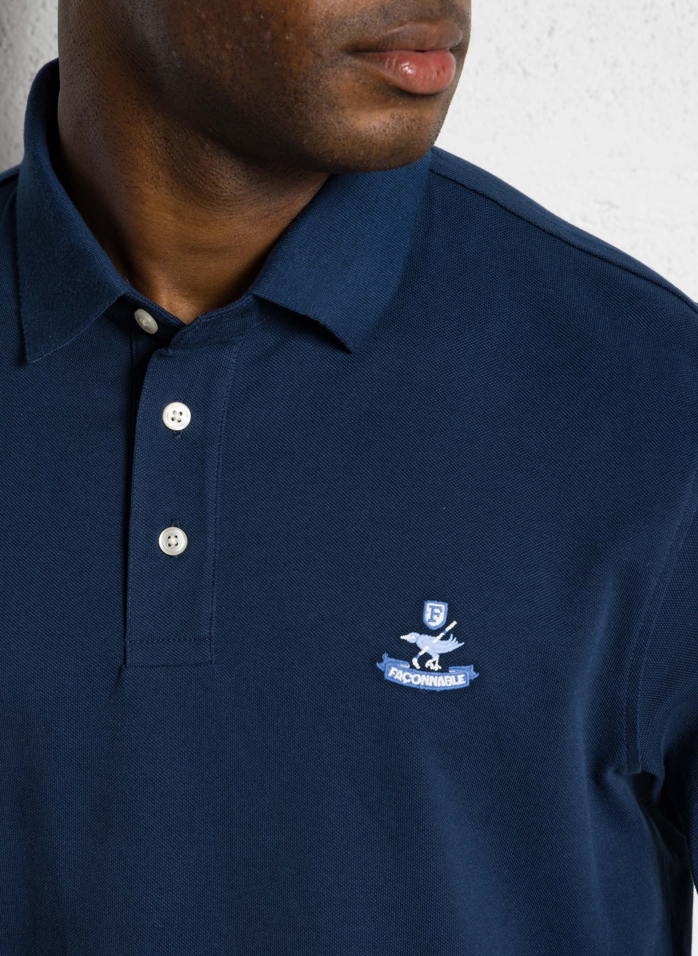 Polo Manches longues en coton FACONNABLE Bleu
