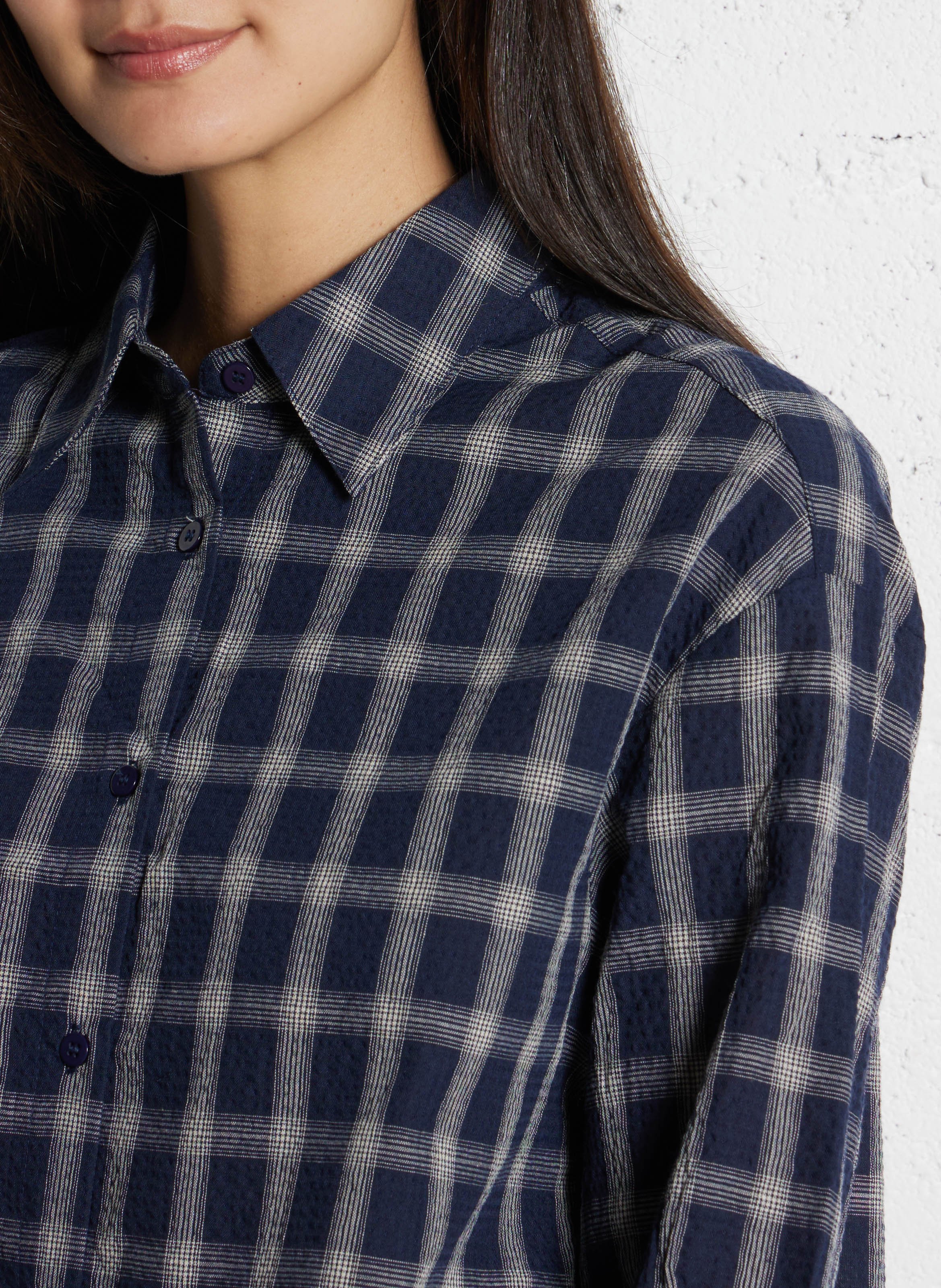 Oversize-Bluse aus Baumwolle mit klassischem Kragen THE KORNER Blau