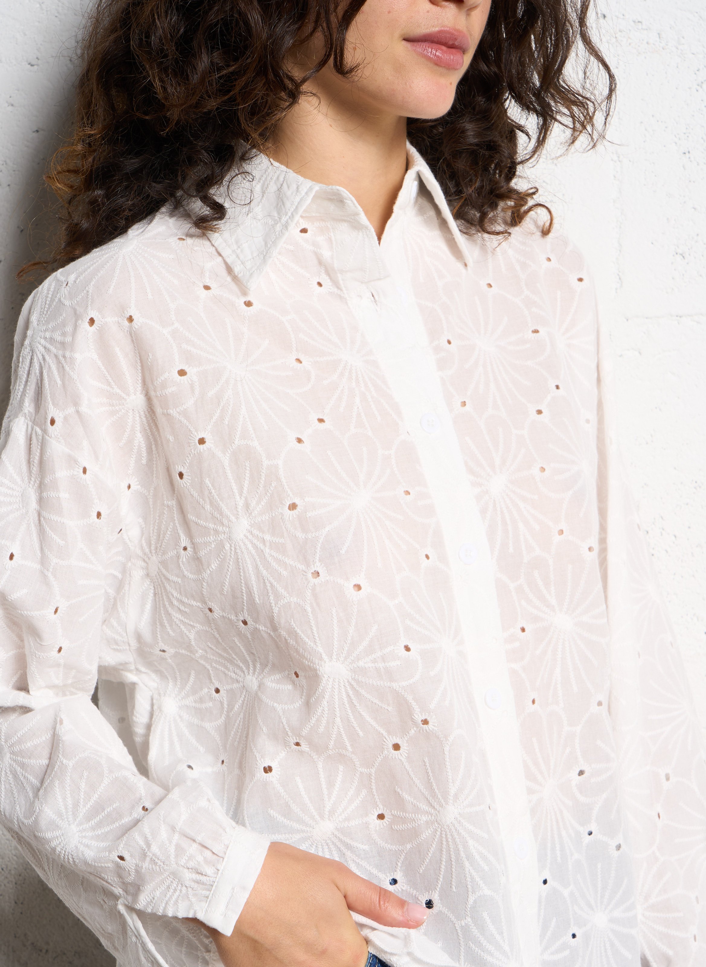 Baumwoll-Bluse THE KORNER Weiss