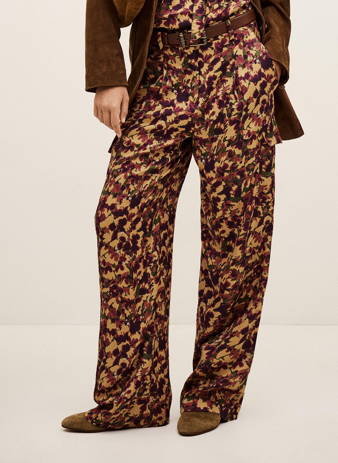 Pantalon droit imprimé BA&SH Orange