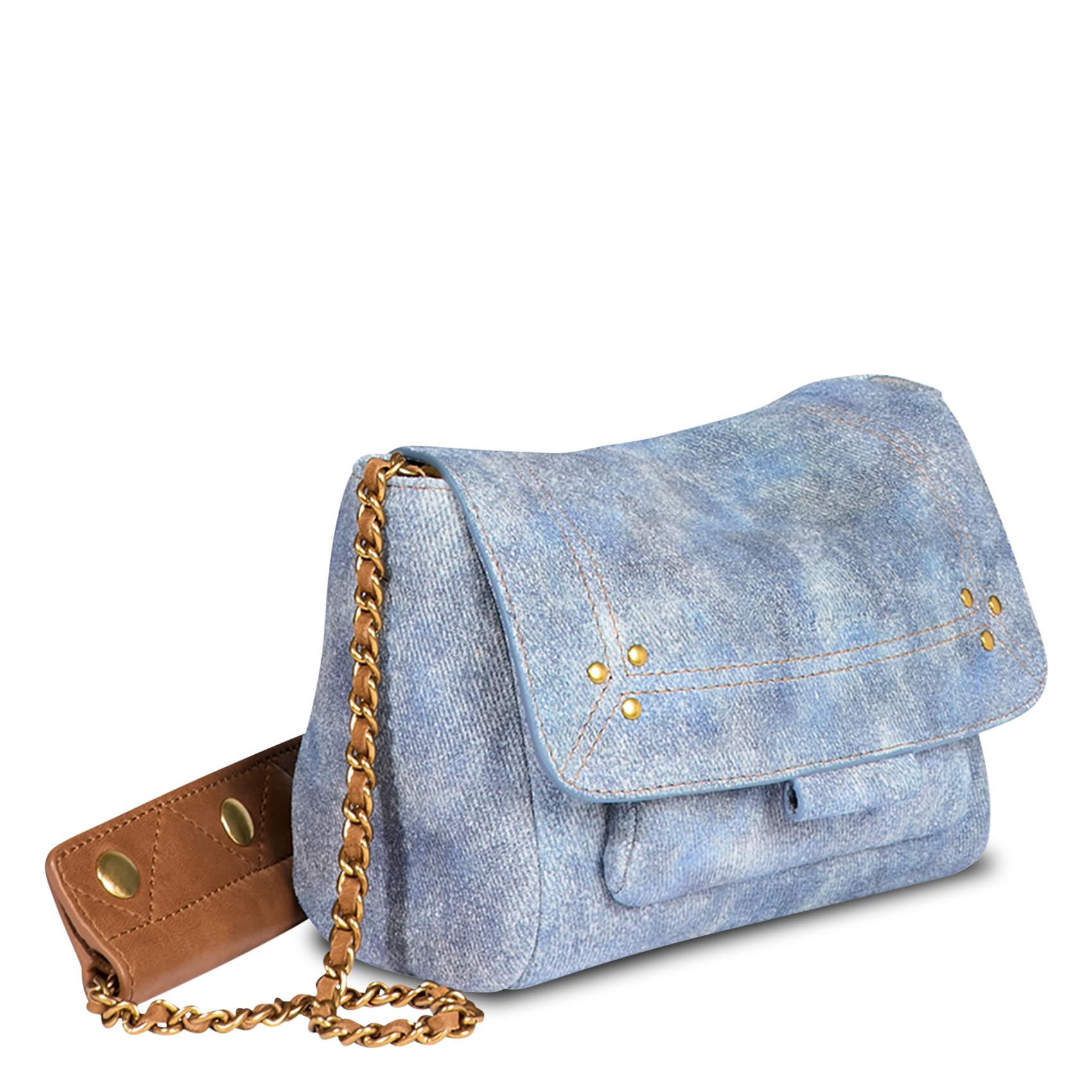 Leather flap shoulder bag JEROME DREYFUSS Blue