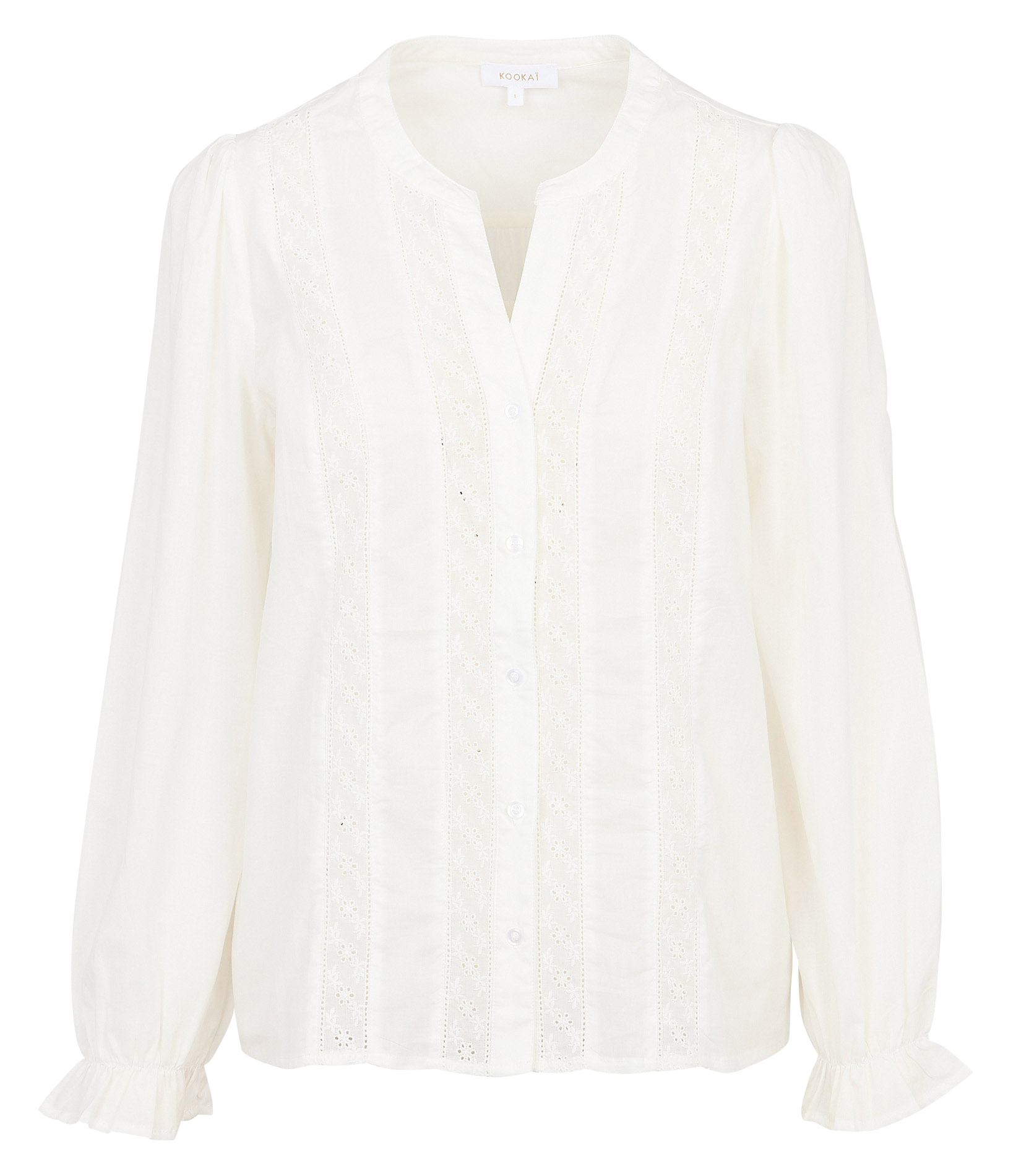 Chemise col rond en coton KOOKAI White