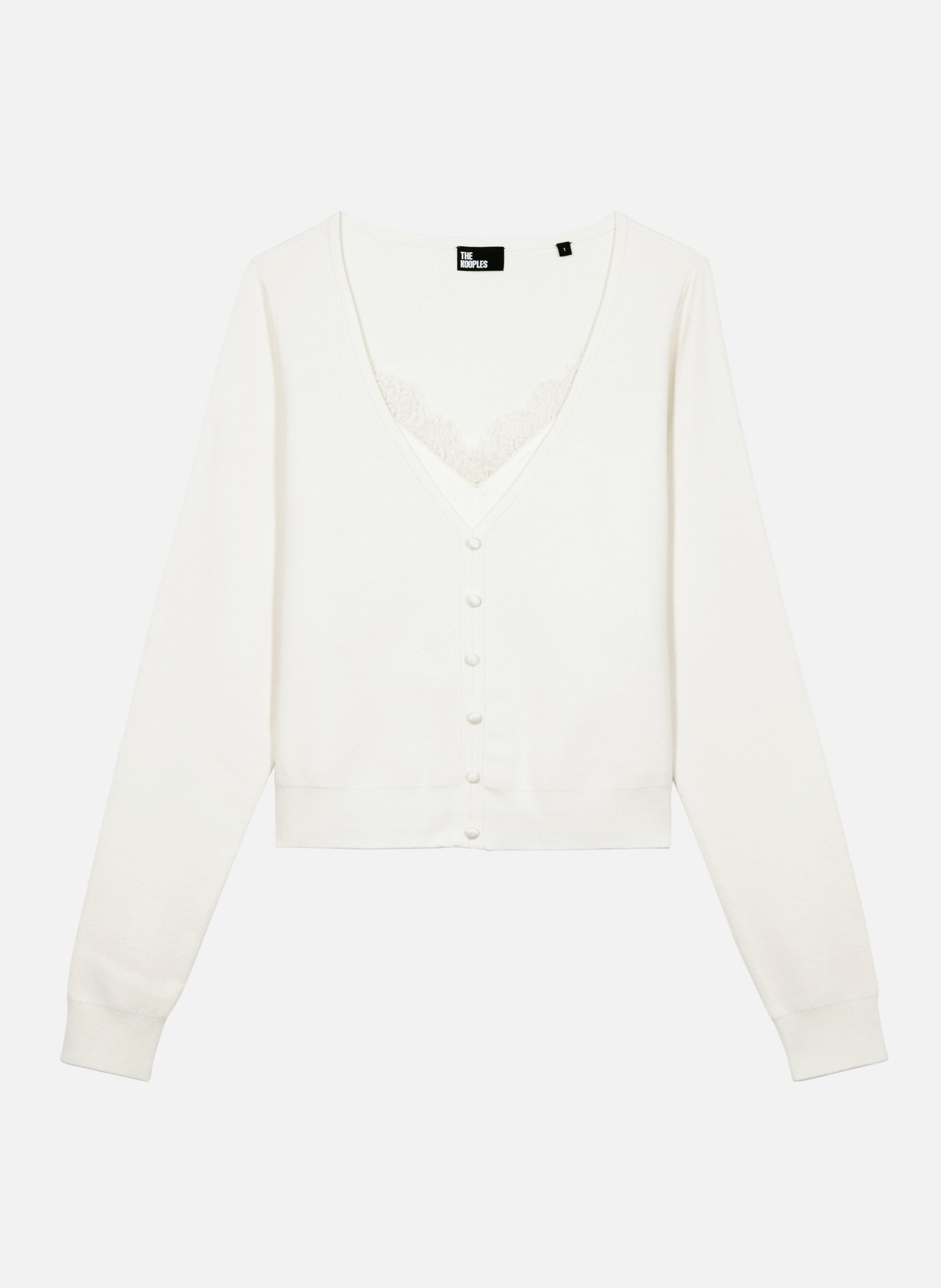 Sweater with trompe l'oeil lace effect THE KOOPLES Beige