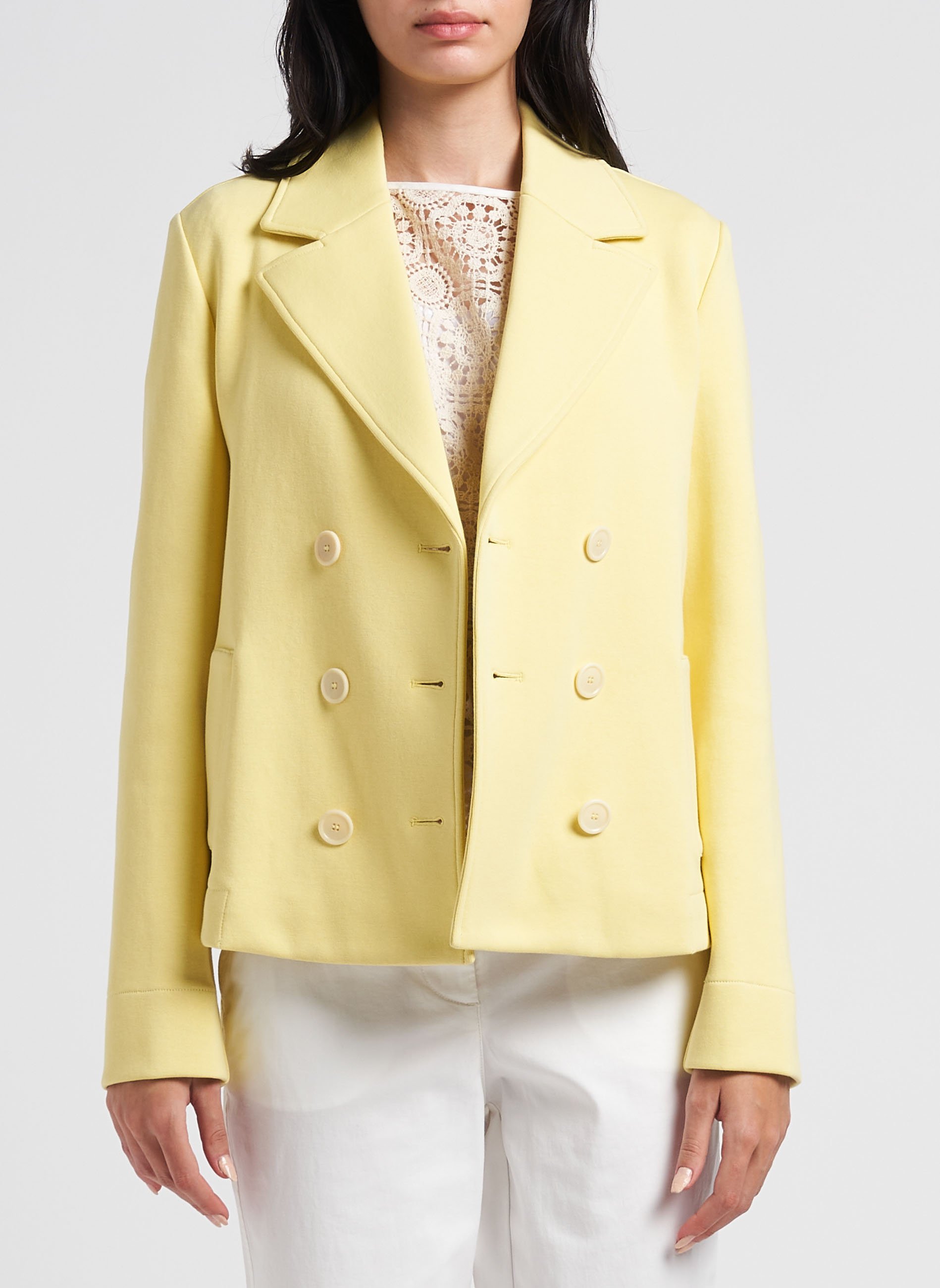 Jasje met reverskraag | katoenblend PENNYBLACK Geel