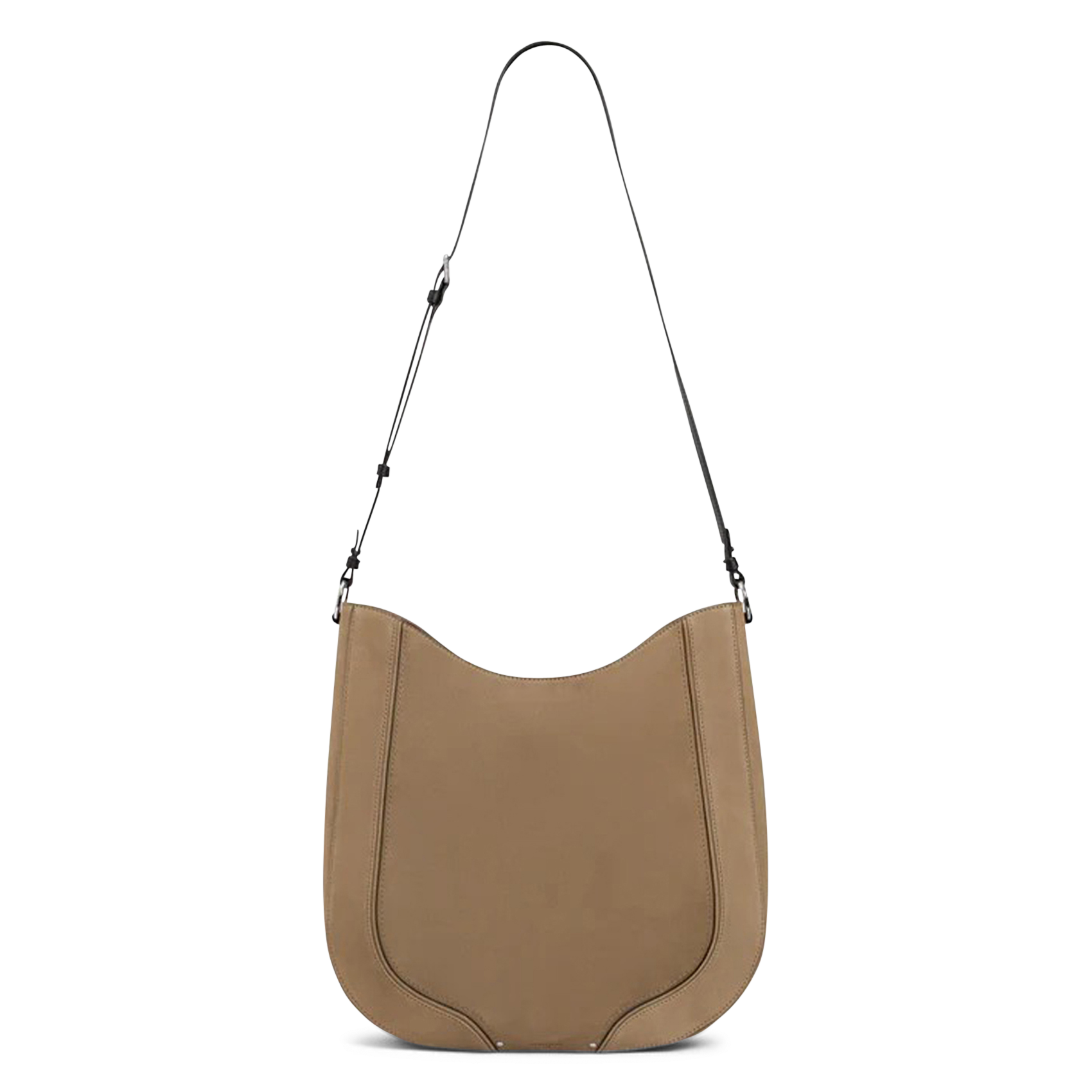 Sac hobo en cuir velours LE TANNEUR Marron