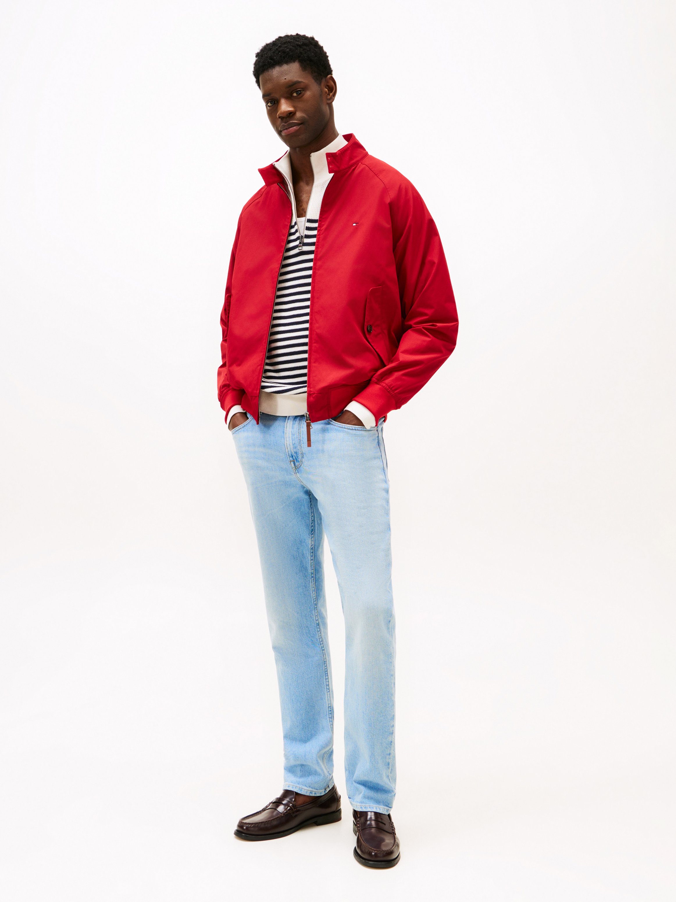 Jean droit en coton mélangé TOMMY HILFIGER Bleu