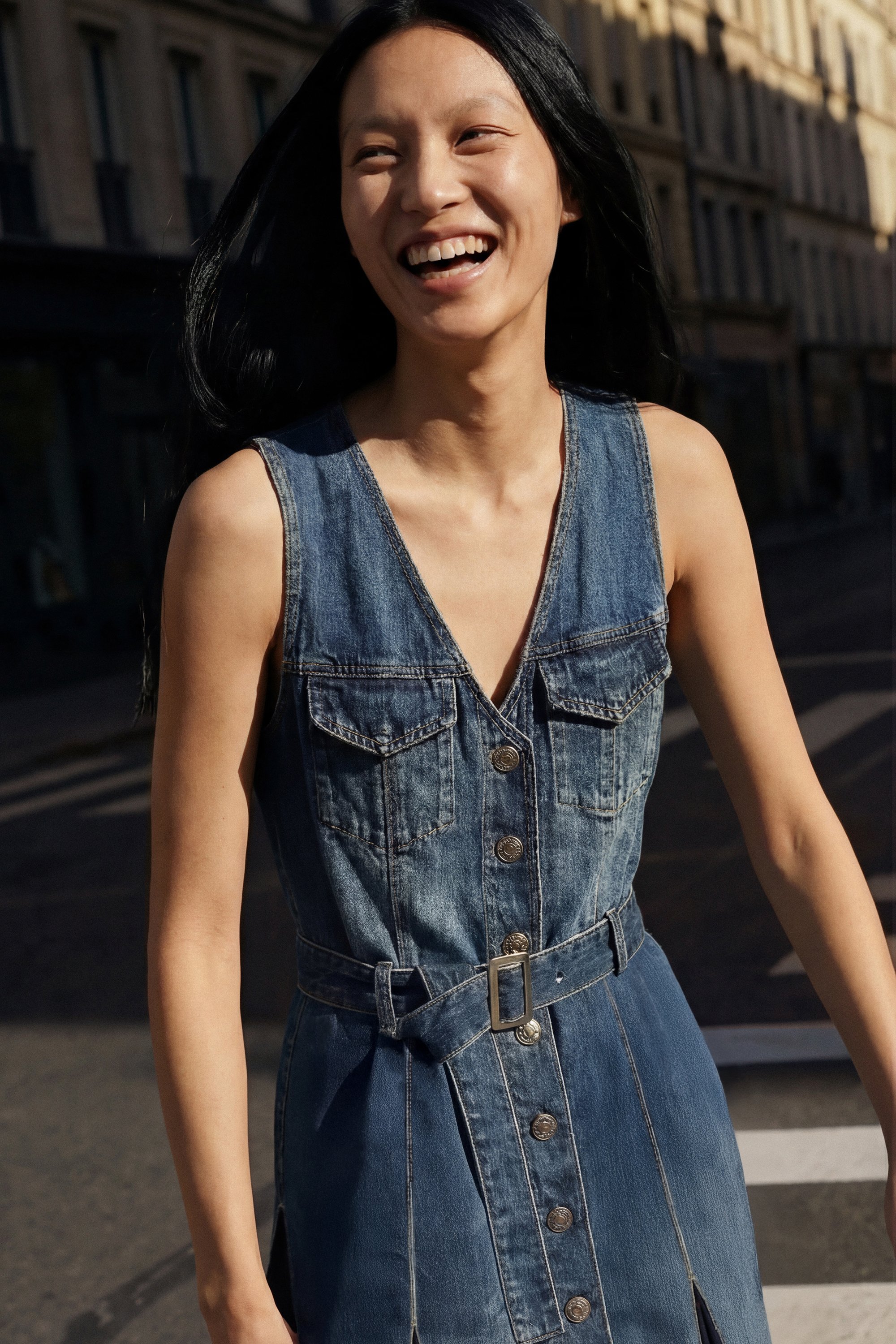 Robe midi col V  DESIGUAL Bleu