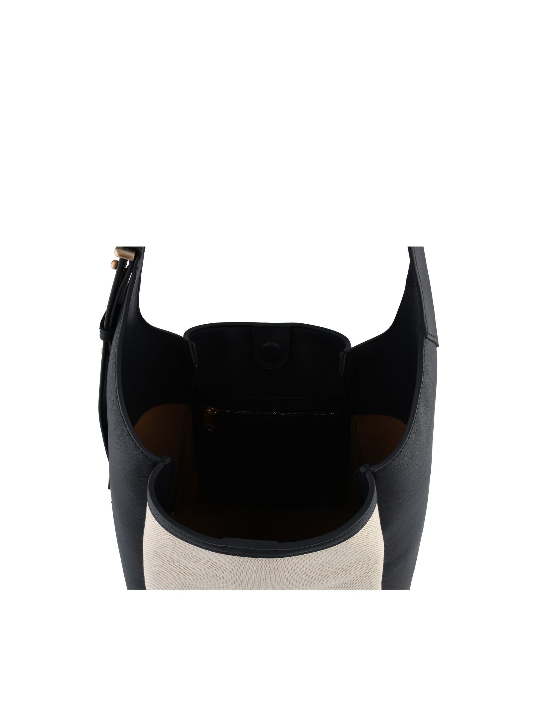 Shoulder bag in canvas trimmed with leather POURCHET Blue