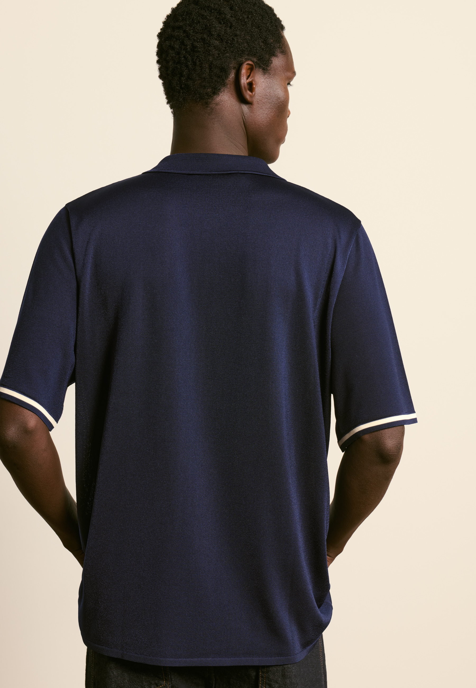 Chemise manches courtes en fil lumière MAISON MONTAGUT Bleu