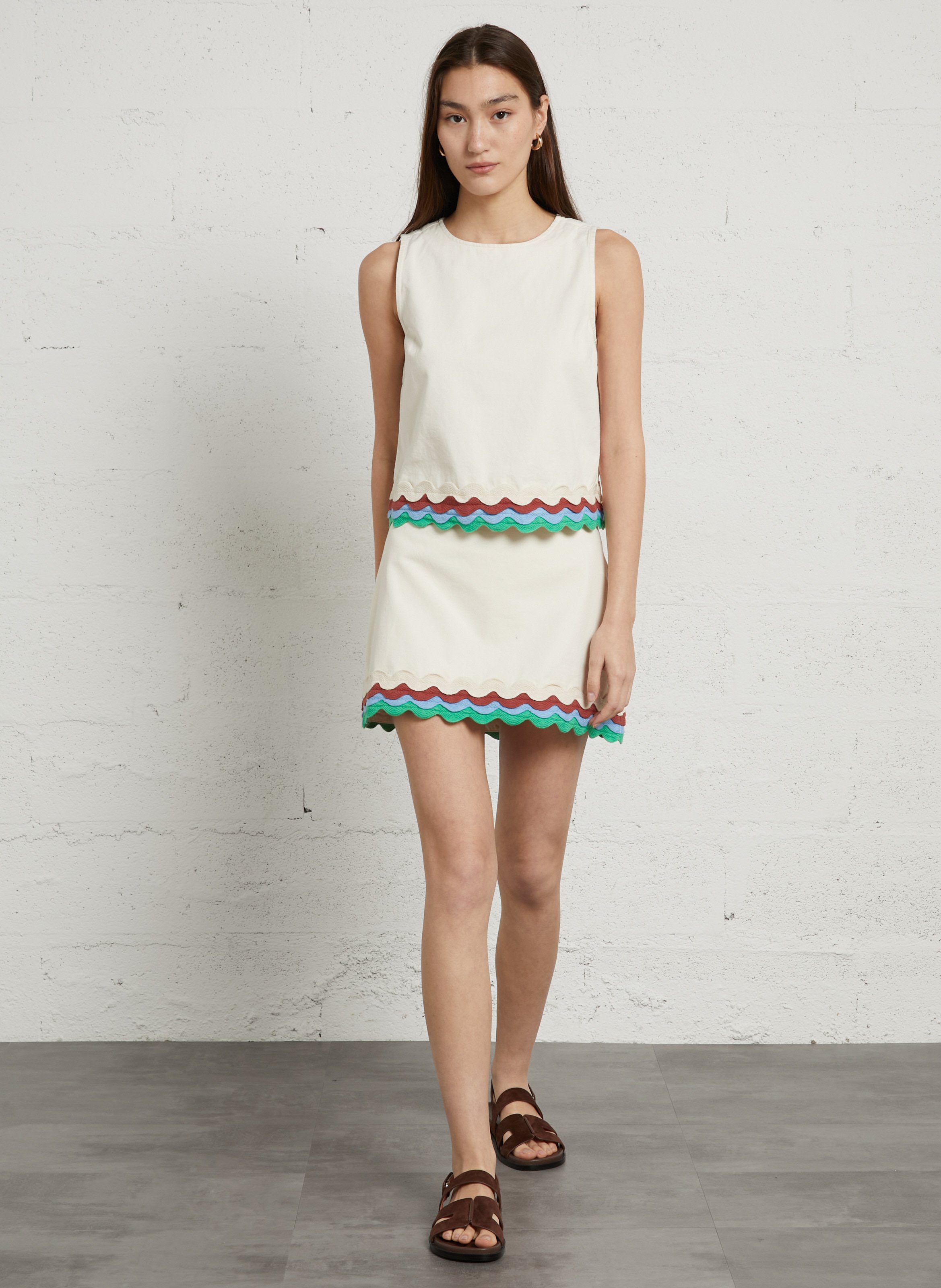 Top court en coton FABIENNE CHAPOT Blanc