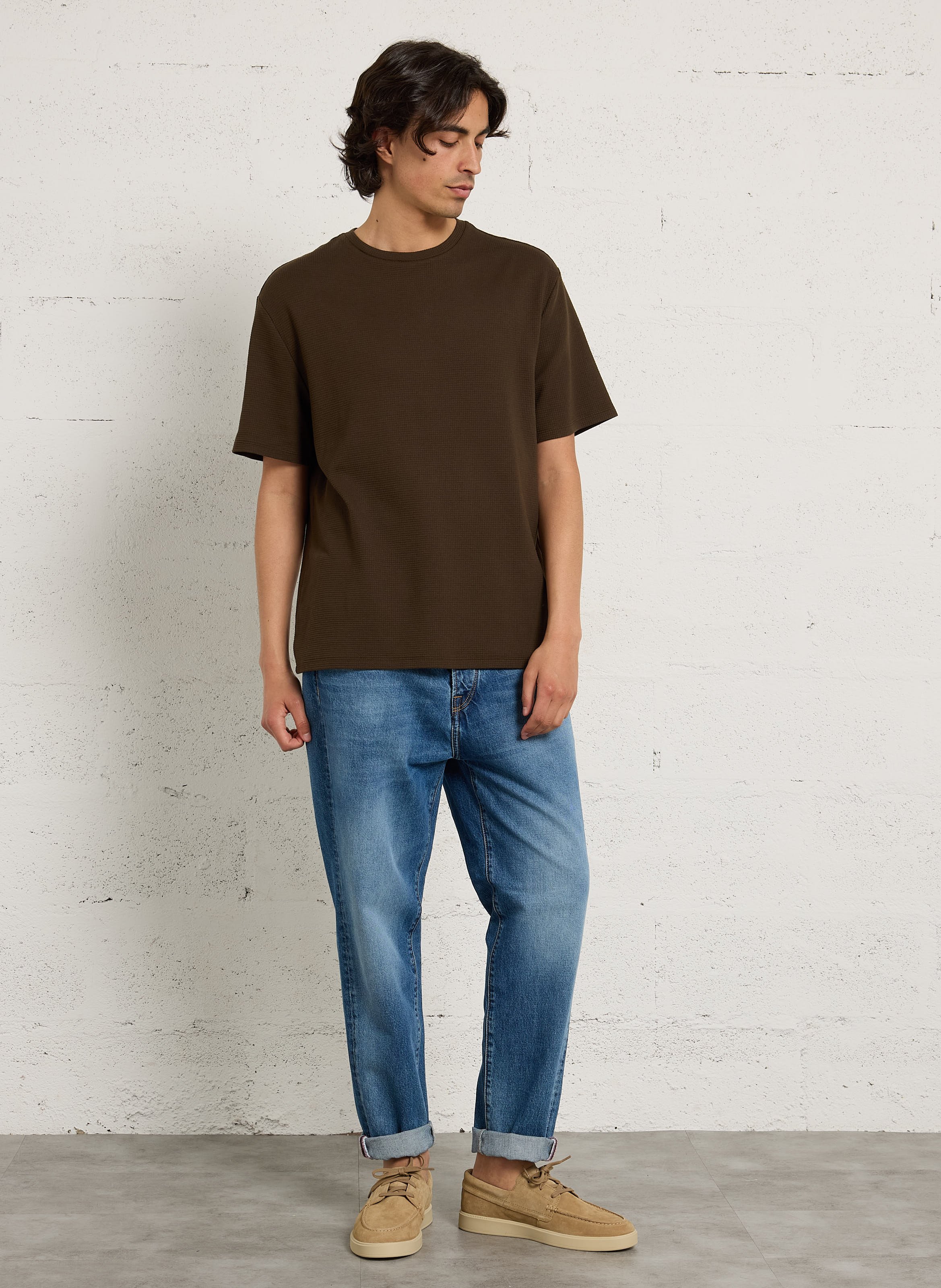 Jean droit en coton LE TEMPS DES CERISES Bleu