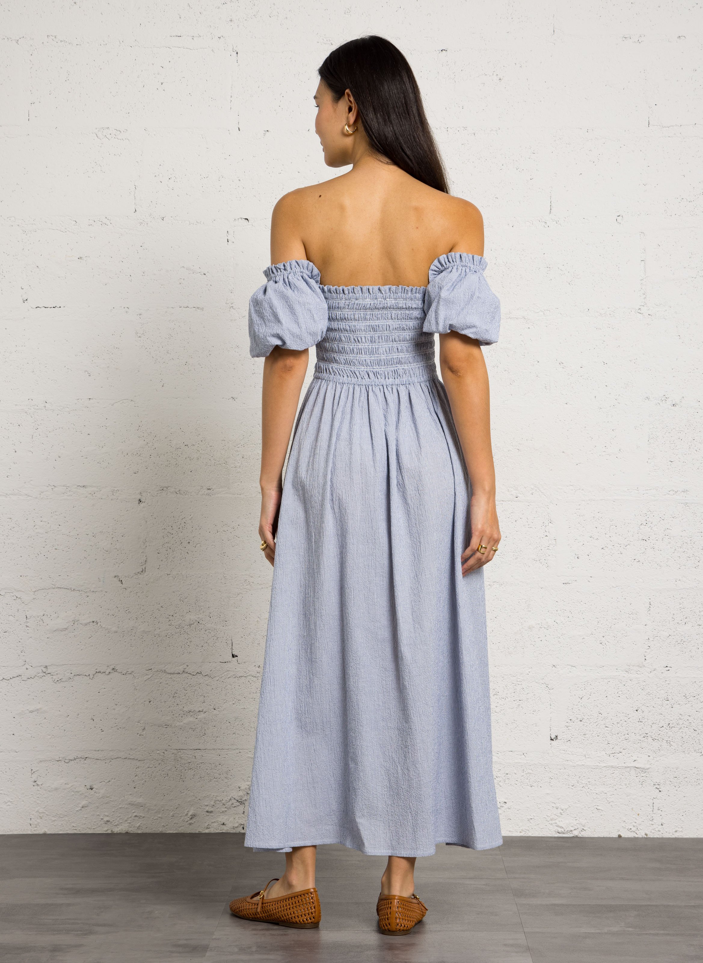 Lange, jurk - katoenblend THE NEW SOCIETY Blauw