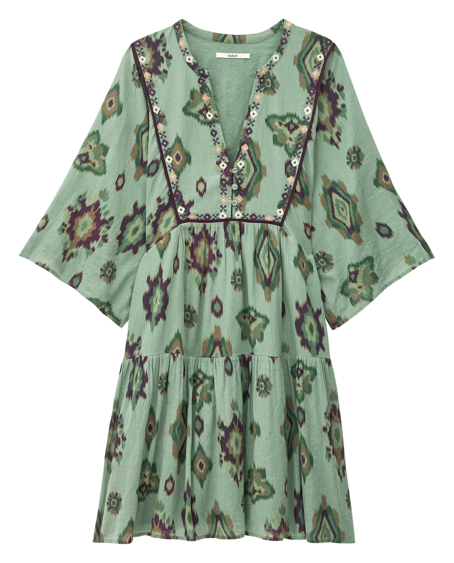 Robe courte col v BA&SH Vert