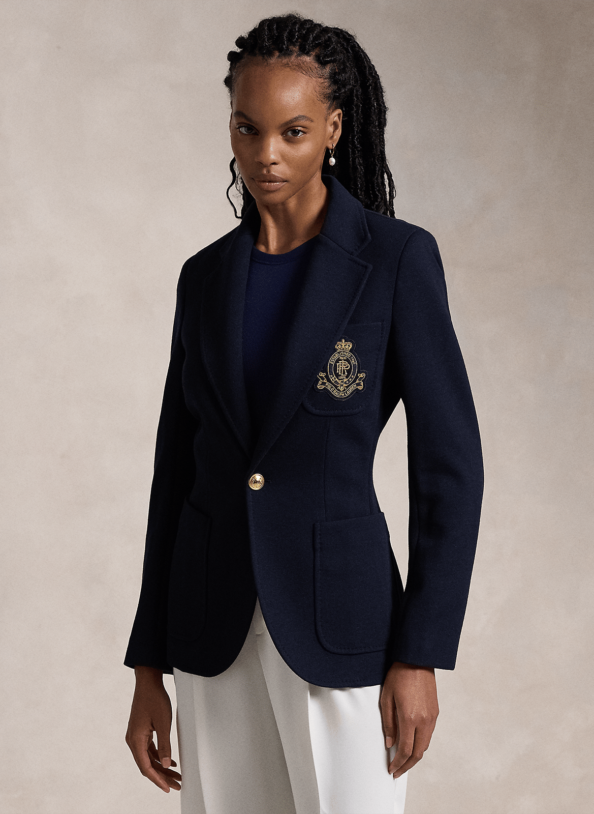 Veste de tailleur cintrée à logo  POLO RALPH LAUREN Bleu