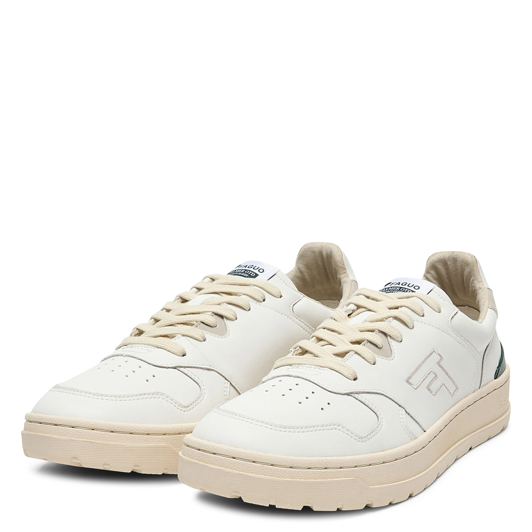 Sneaker stringate in pelle FAGUO Bianco