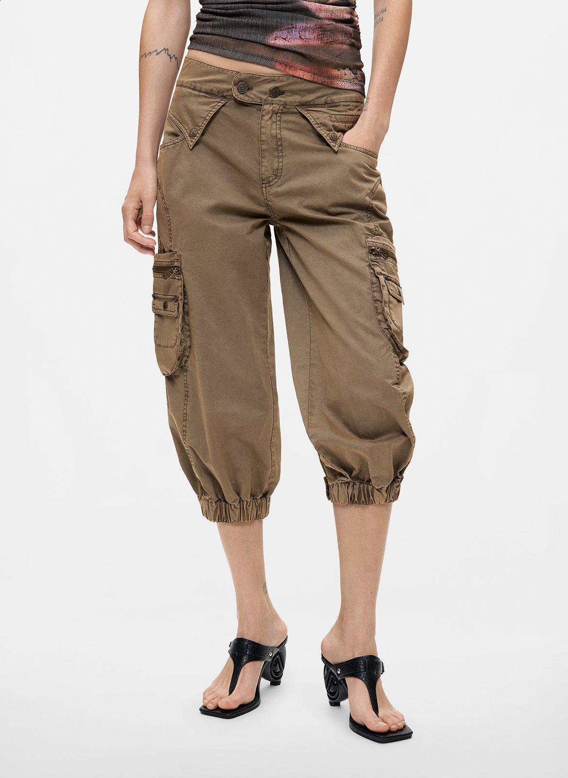 Jogger-Hose aus Baumwolle DESIGUAL Braun
