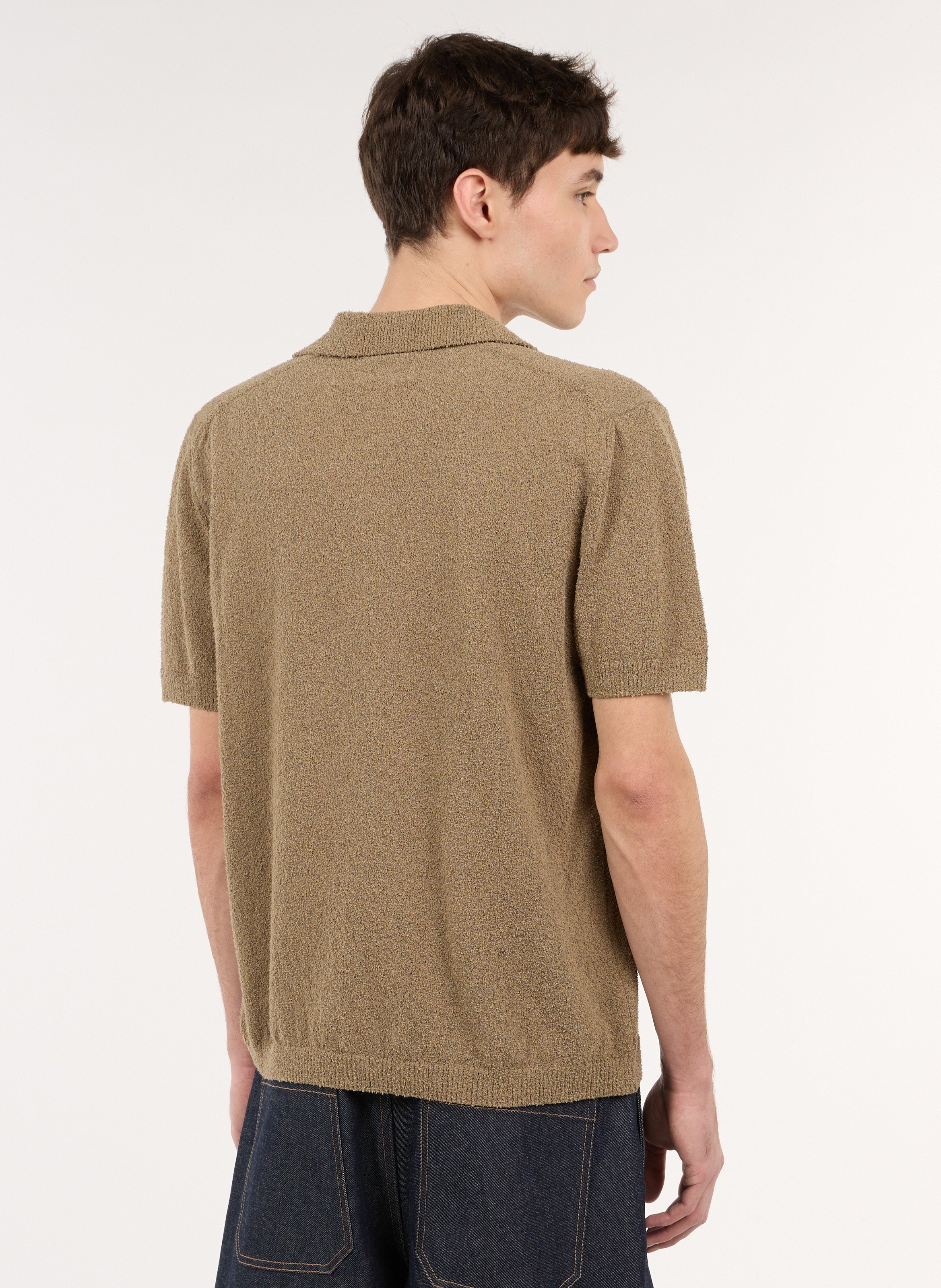 Gerade geschnittenes Poloshirt aus Baumwoll-Mix SAISON 1865 Khaki