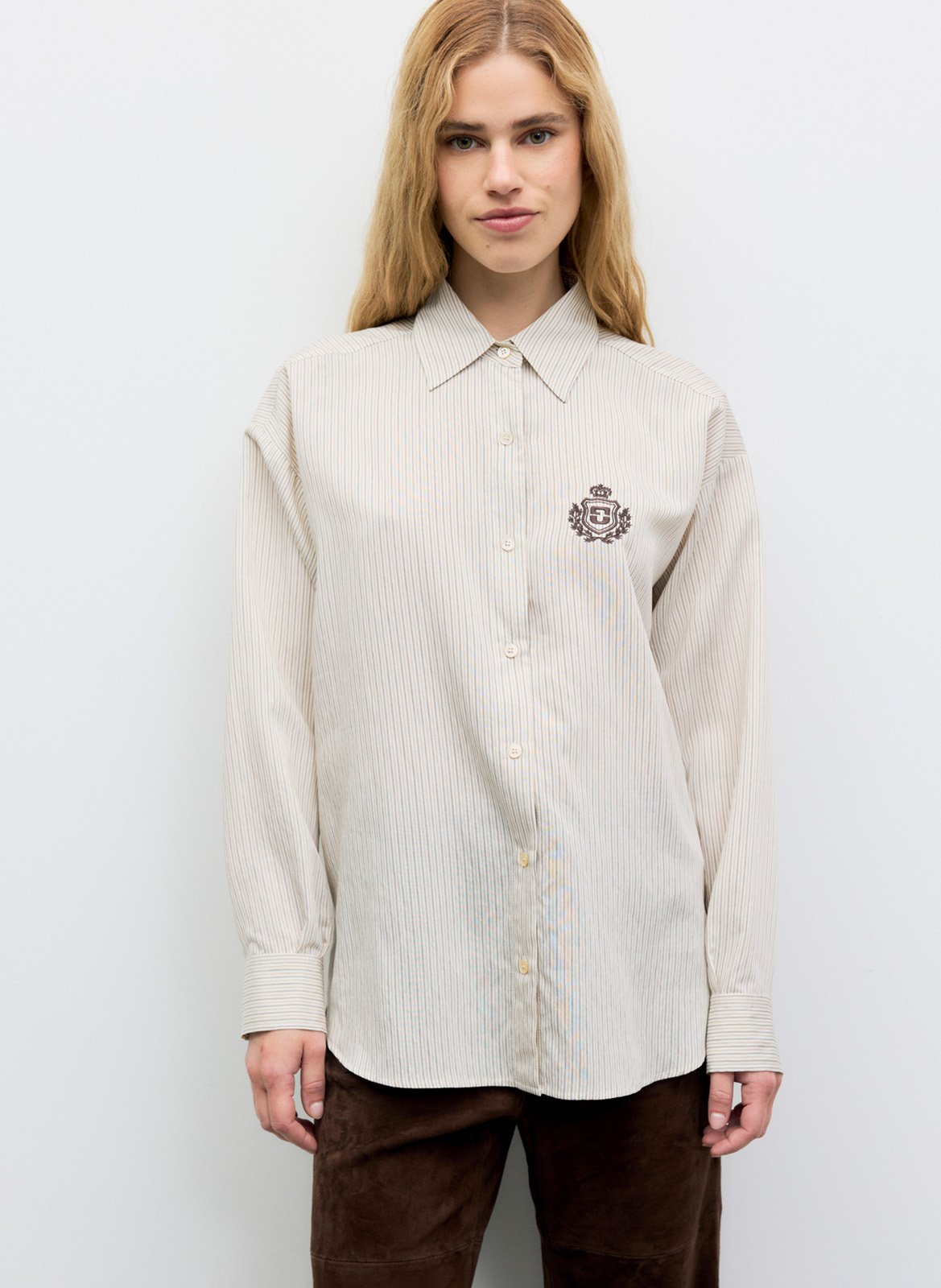 Chemise droite rayé GERARD DAREL Beige