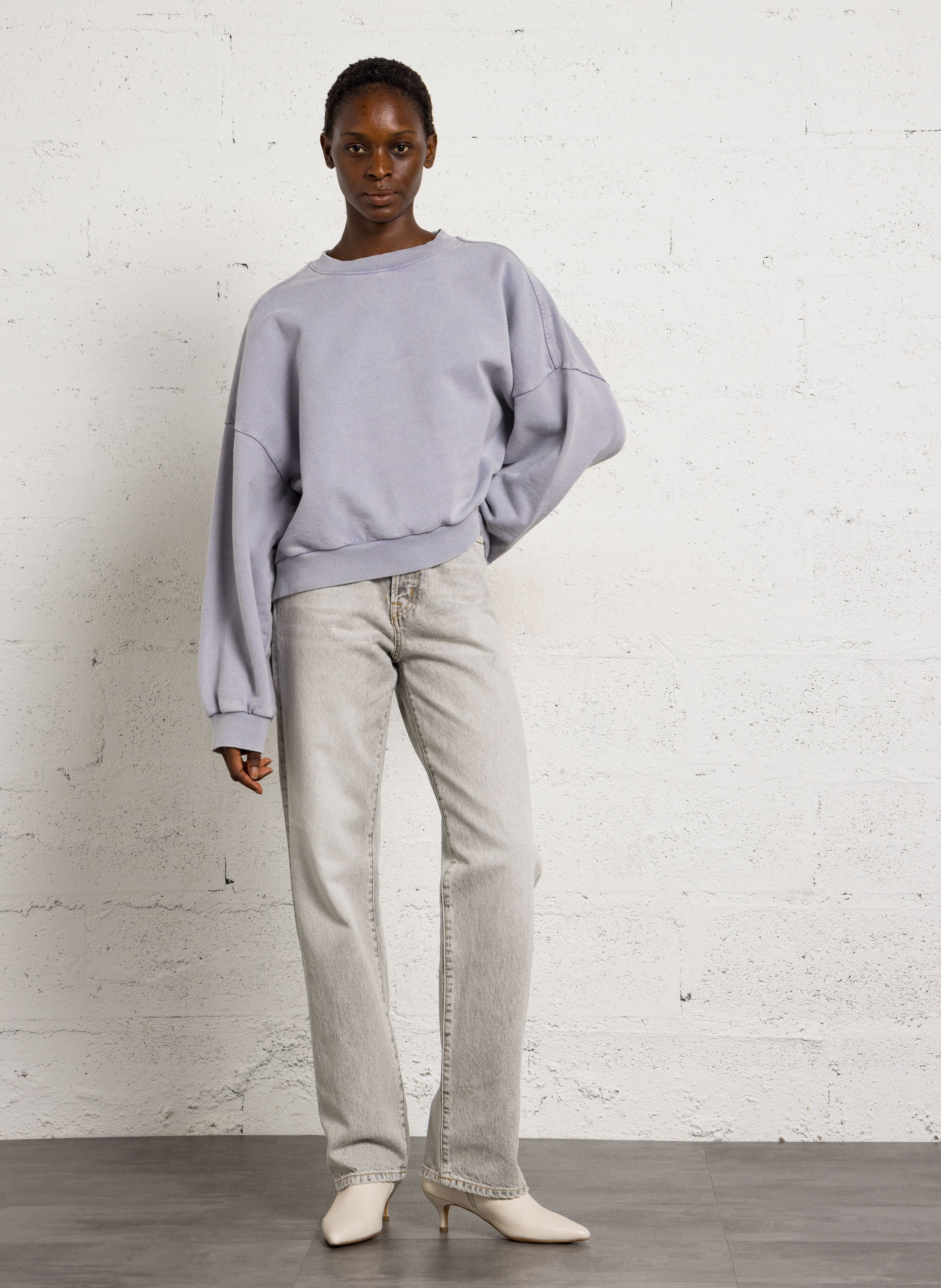 Oversized cotton sweatshirt with round neck BELLEROSE Purple