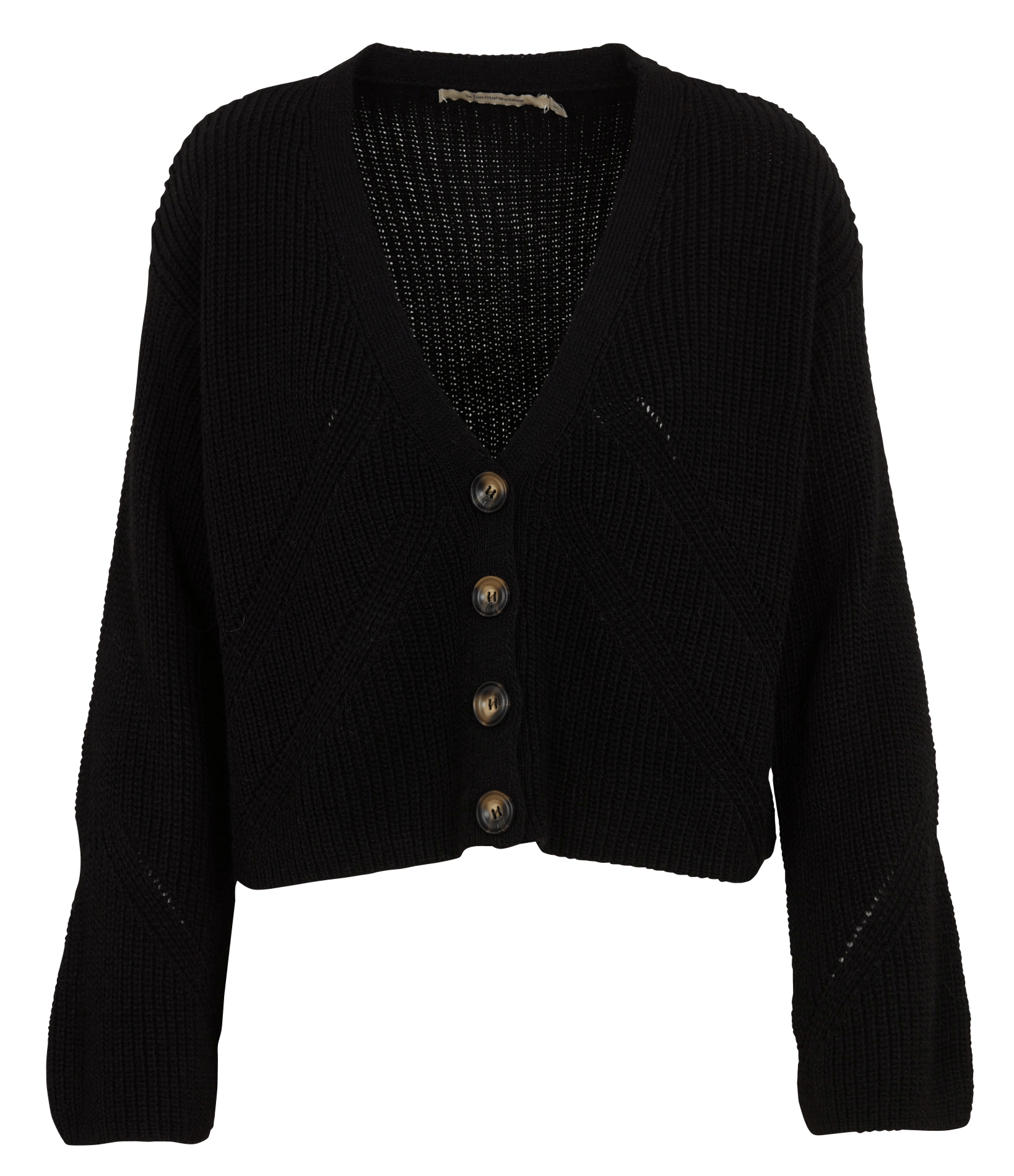 Gilet ample col v LA FEE MARABOUTEE Noir
