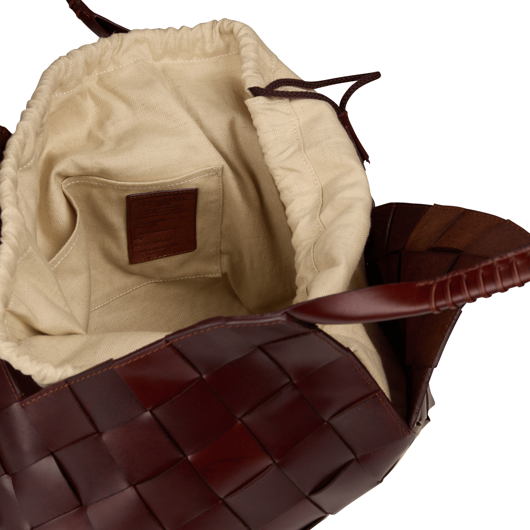 Sac à main en cuir tressé | Marron DRAGON DIFFUSION Femme