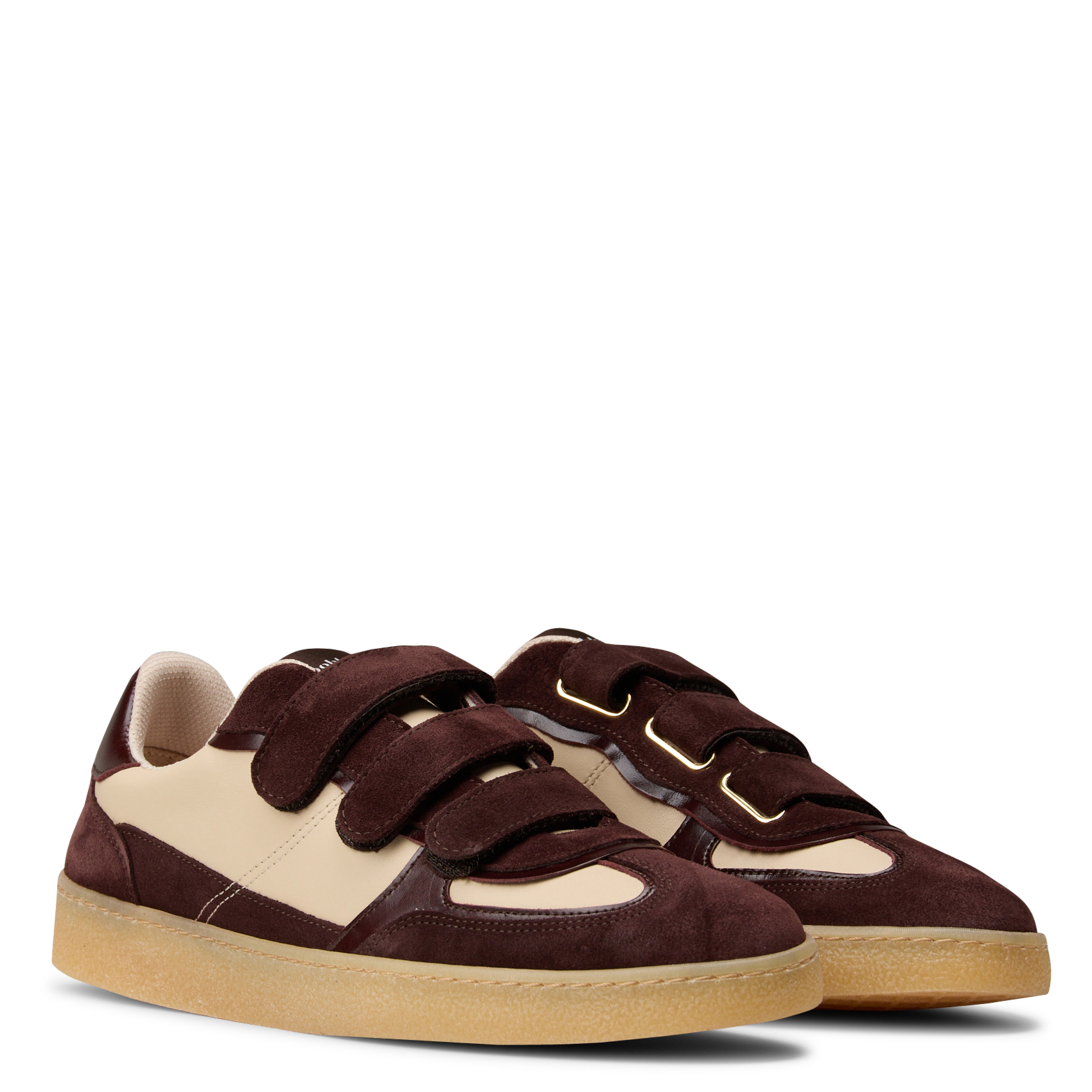 Lamb leather sneakers with Velcro straps BOBBIES Brown