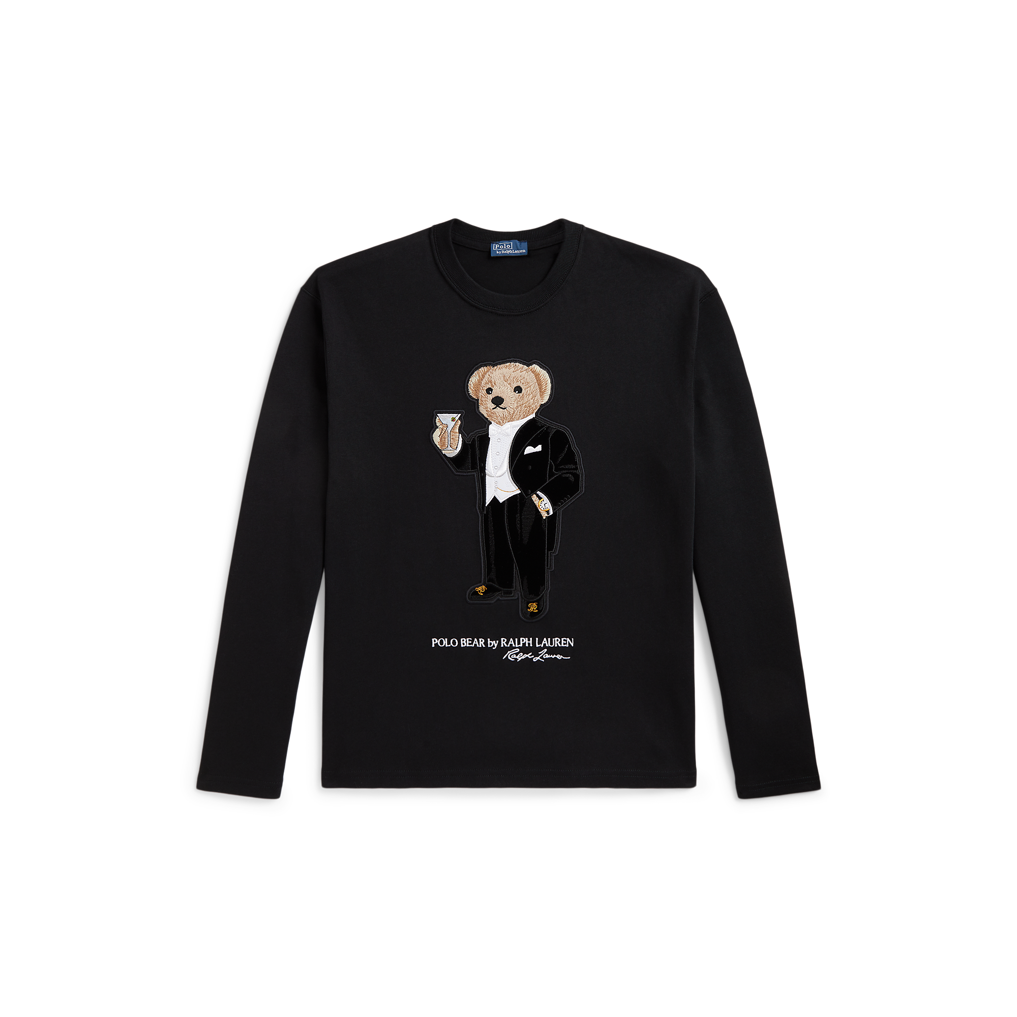 Tee-shirt droit col rond brodé POLO RALPH LAUREN Noir