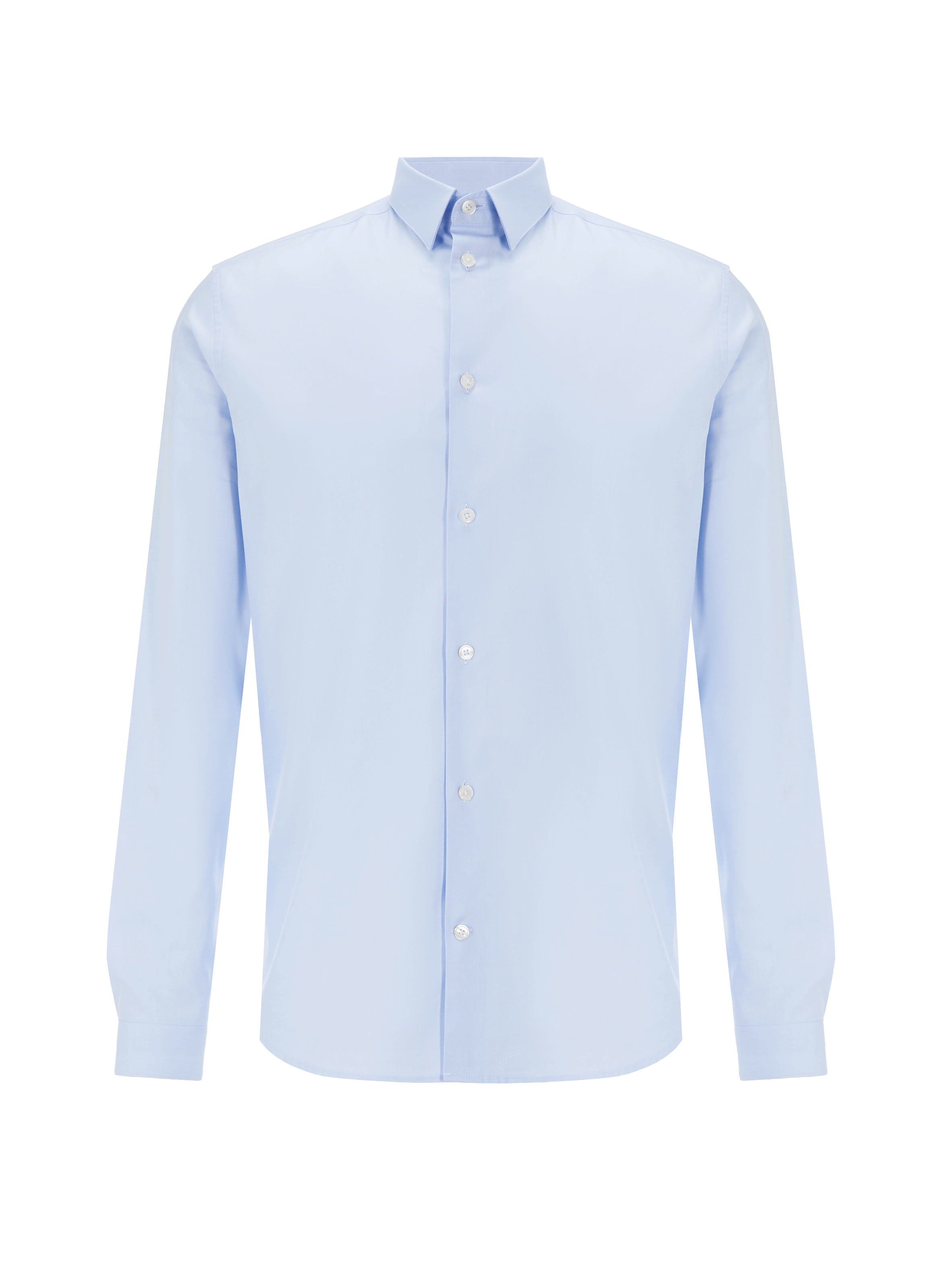 Slim-fit shirt in washed cotton AU PRINTEMPS PARIS Blue