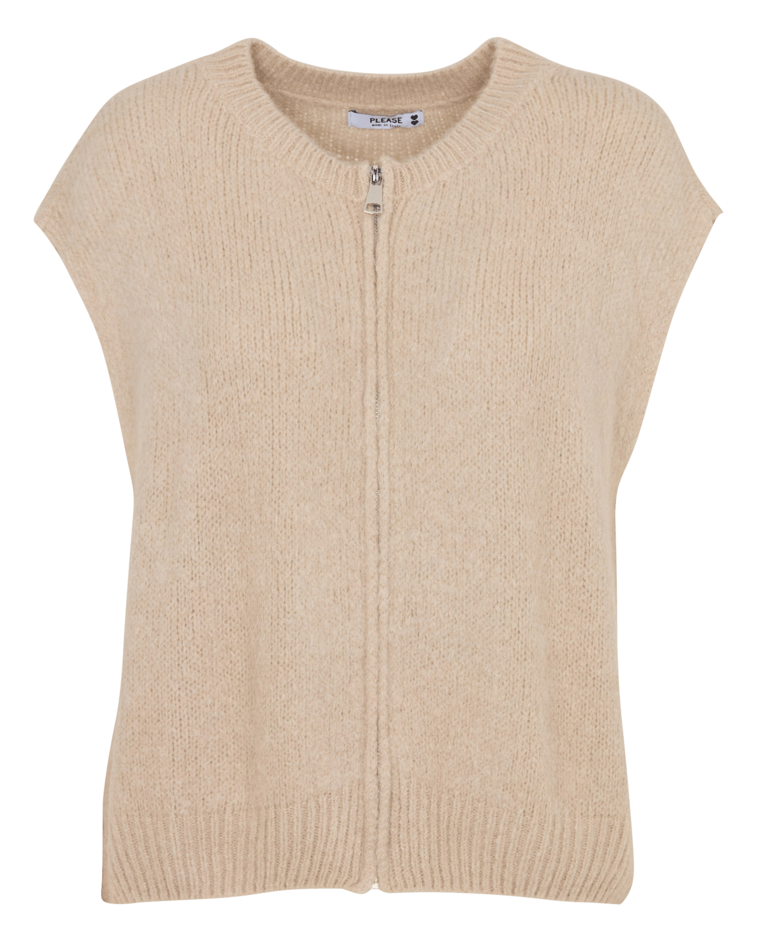 Effen mouwloos vest met ritssluiting PLEASE