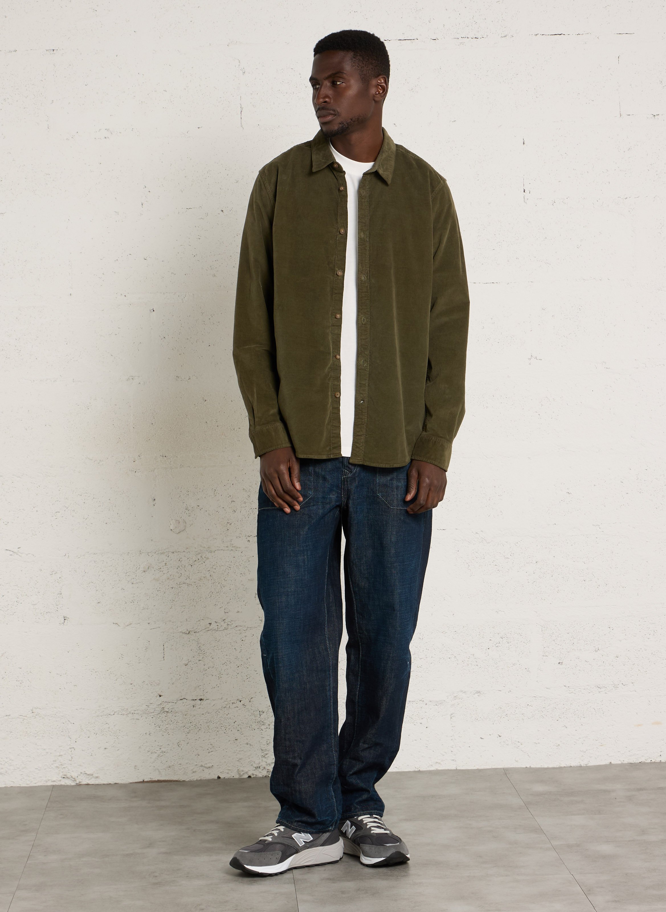 Overhemd van gemengd katoenen corduroy PEPE JEANS Groen