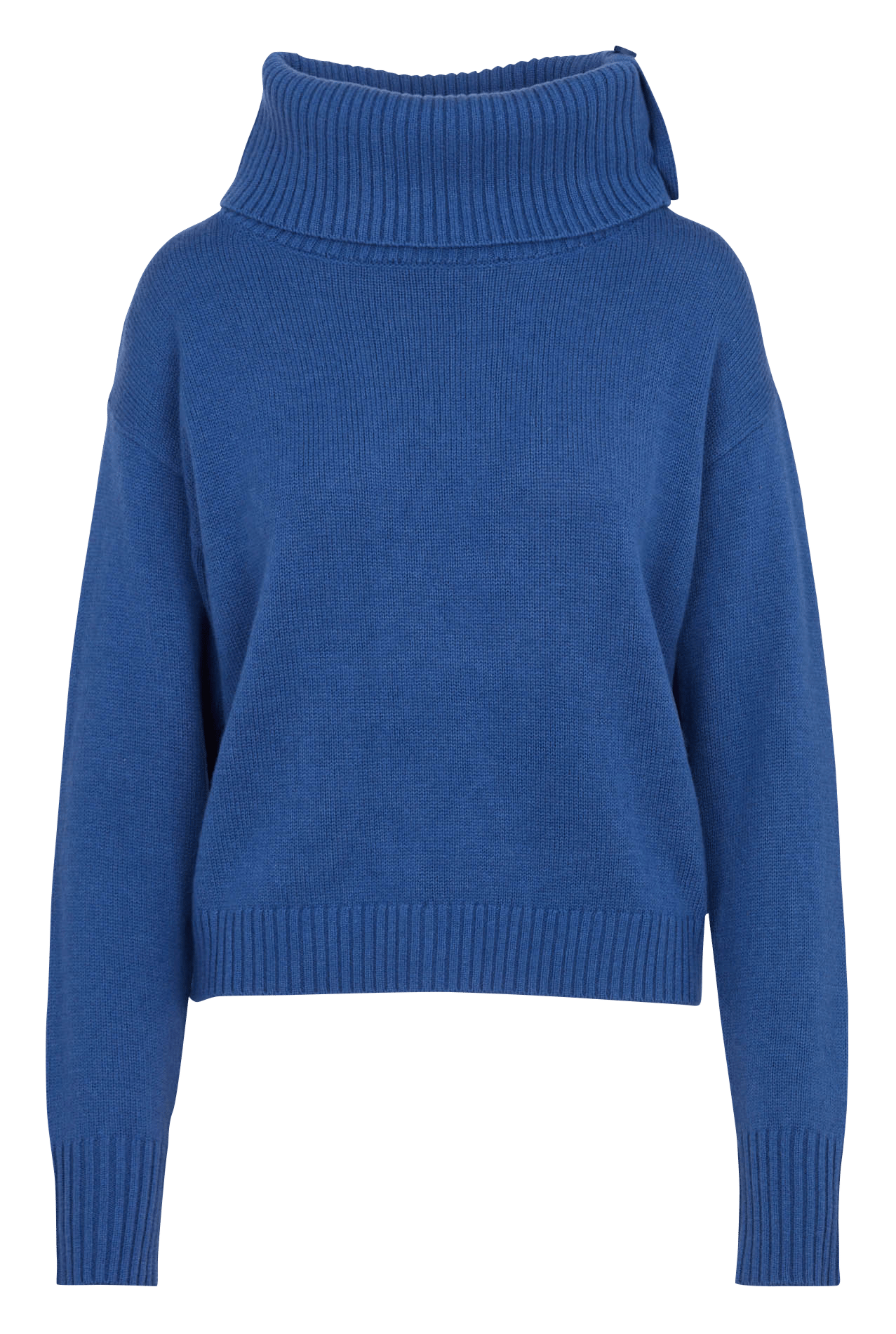 Pull col roulé boutonné en laine ZAPA Bleu