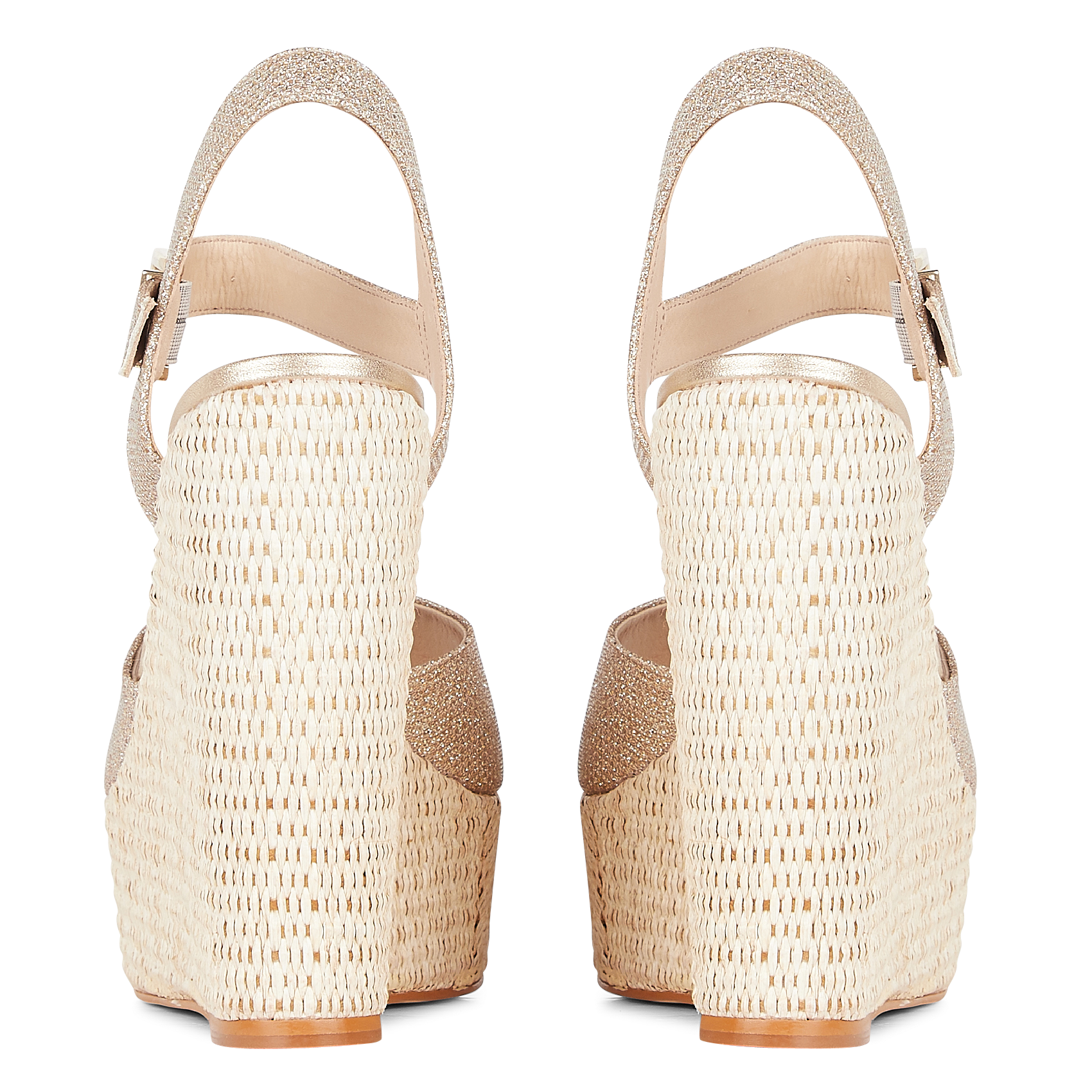 Espadrilles aus Stoff mit Keilabsatz COSMOPARIS Golden