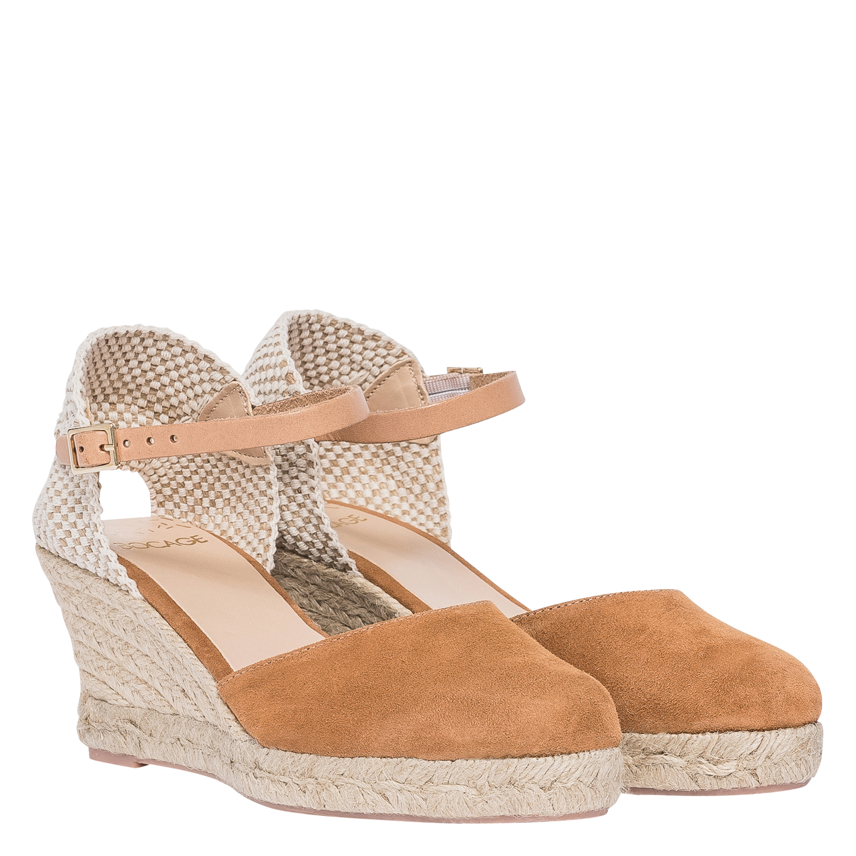 Espadrilles aus Ziegenleder mit Keilabsatz BOCAGE Braun