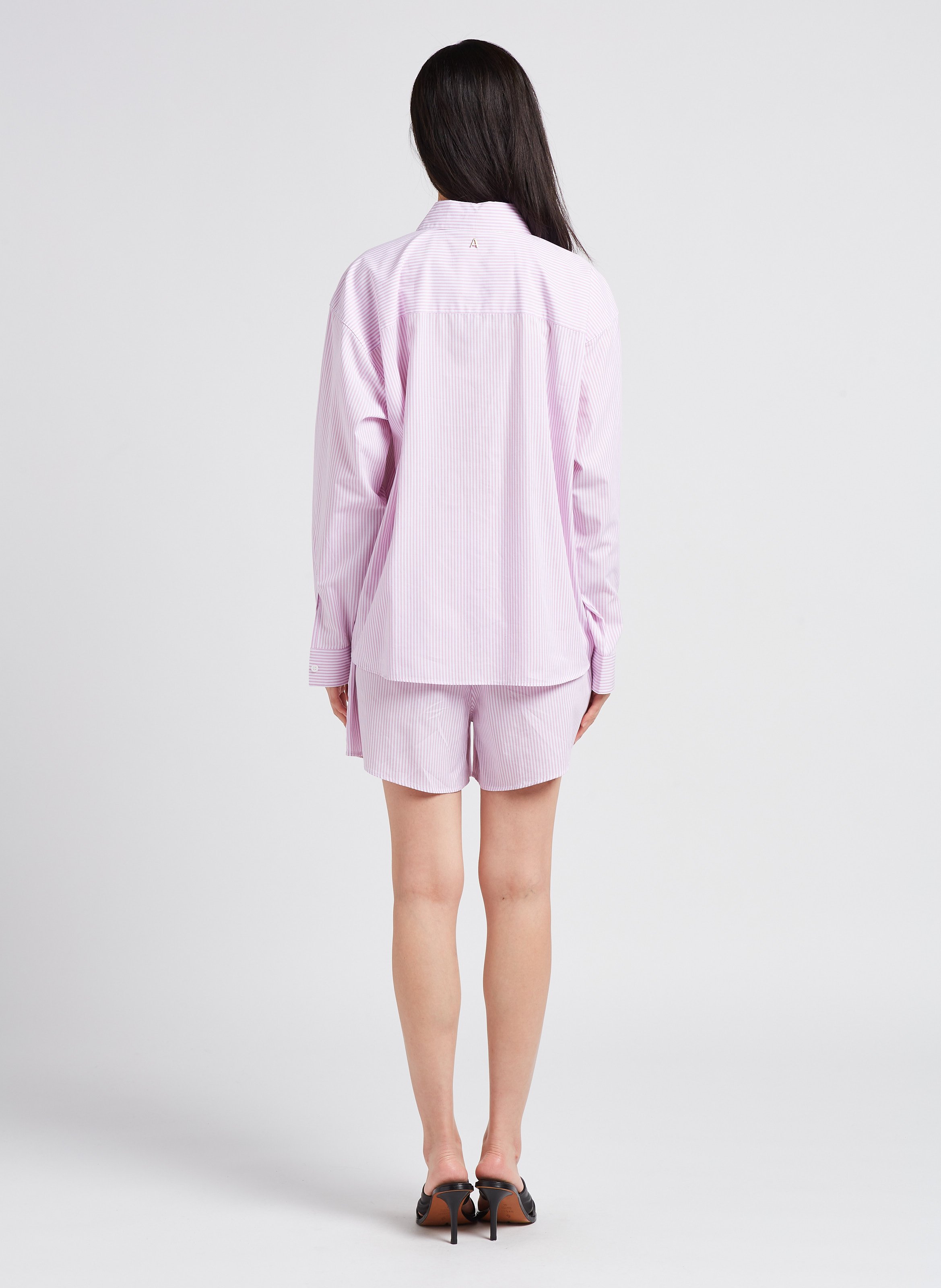 Short large en coton rayé TWINSET Violet