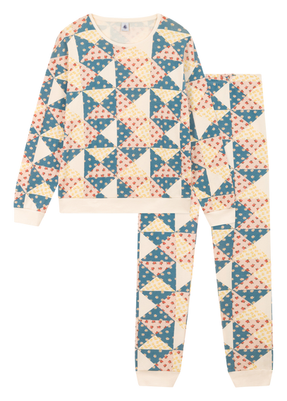 Pyjama Patchwork En Coton Avalanche Multico Petit Bateau - Enfant