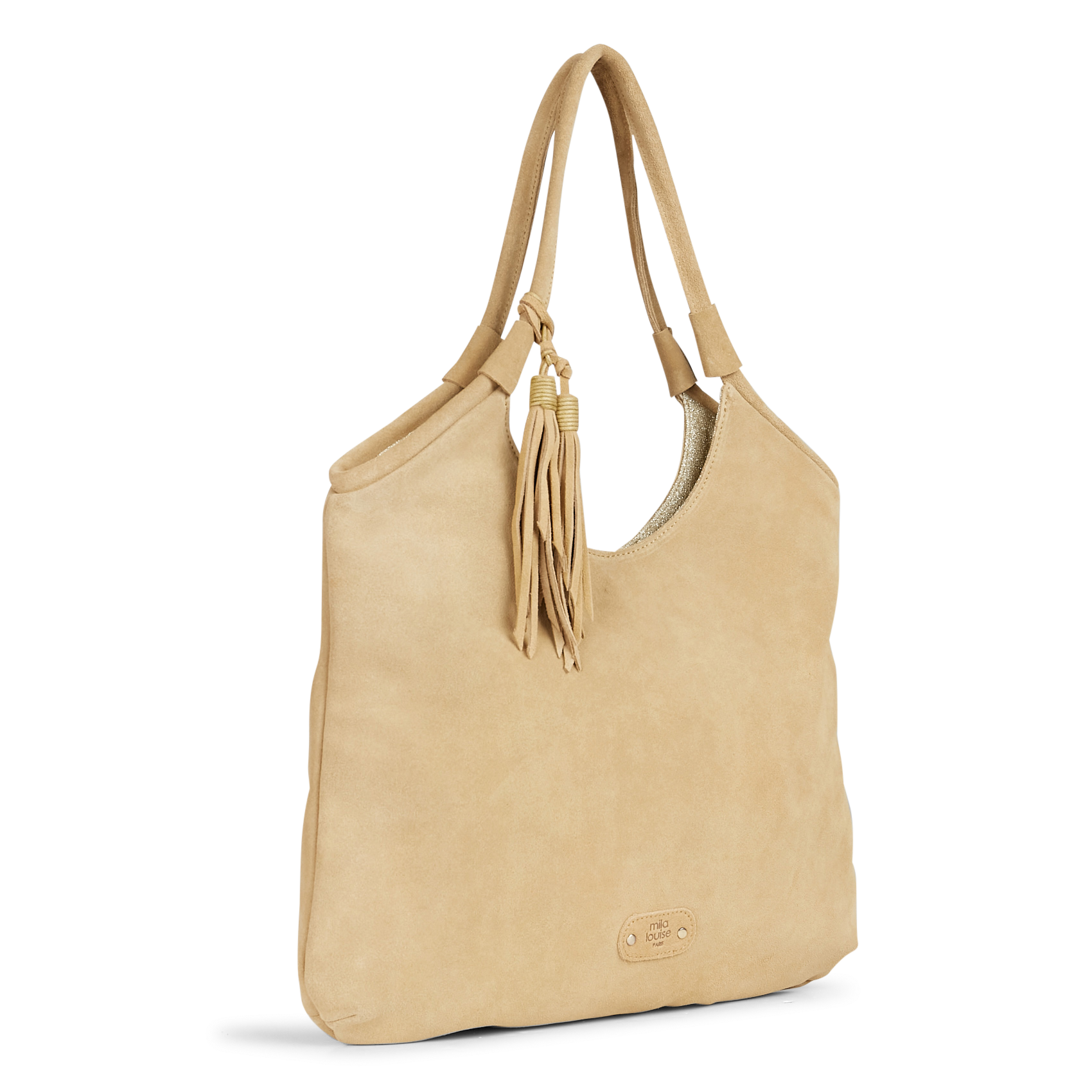 Shopper aus Veloursleder MILA LOUISE Mehrfarbig