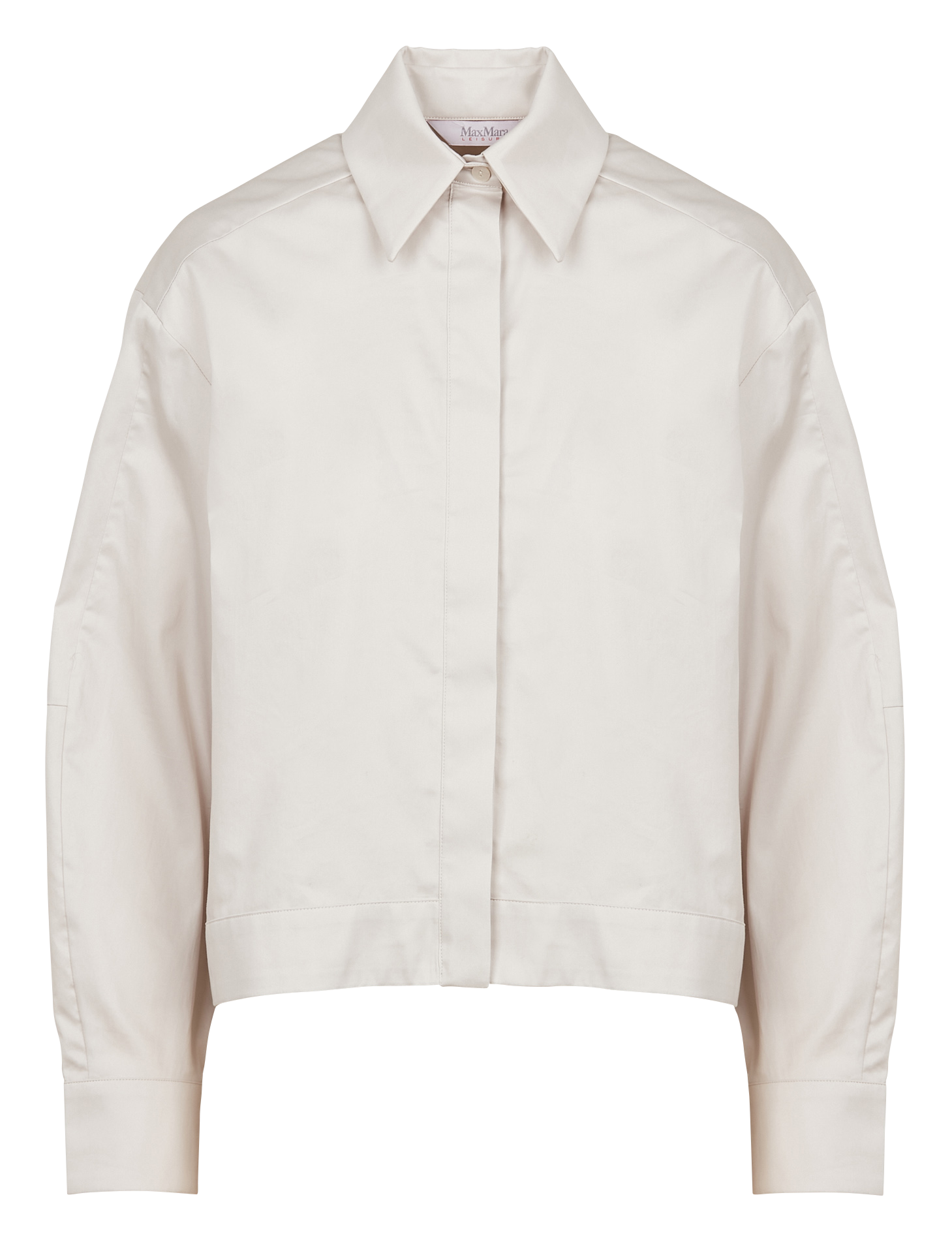 Cropped satin-effect cotton shirt MAX MARA LEISURE Grey