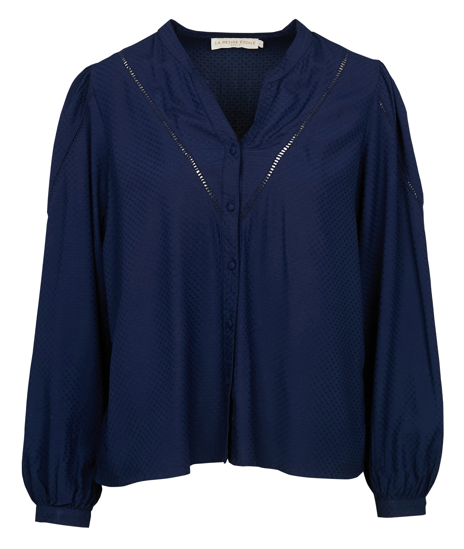 Round-neck cotton-blend blouse LA PETITE ETOILE Blue