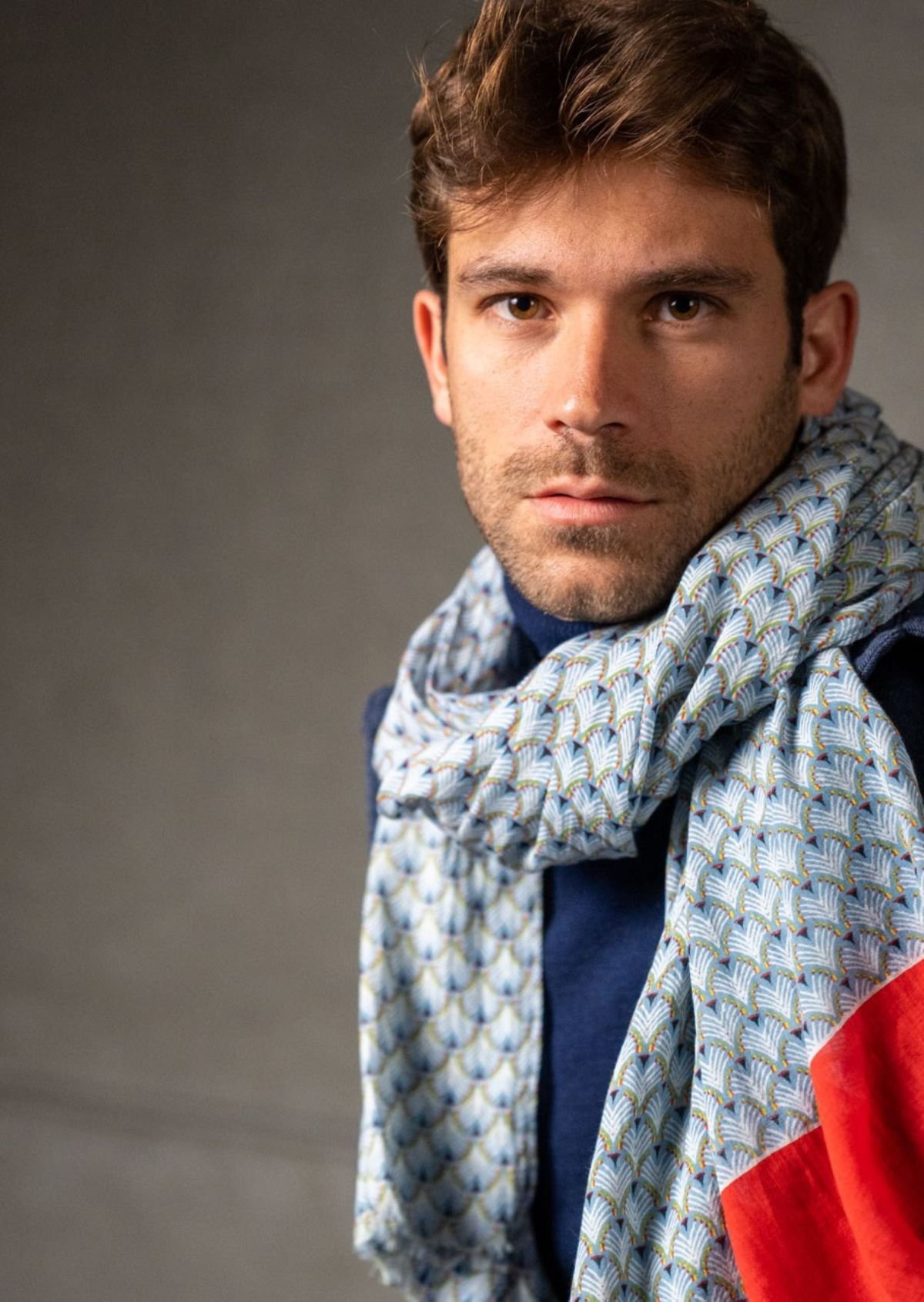 Organic cotton scarf BILLYBELT Blue