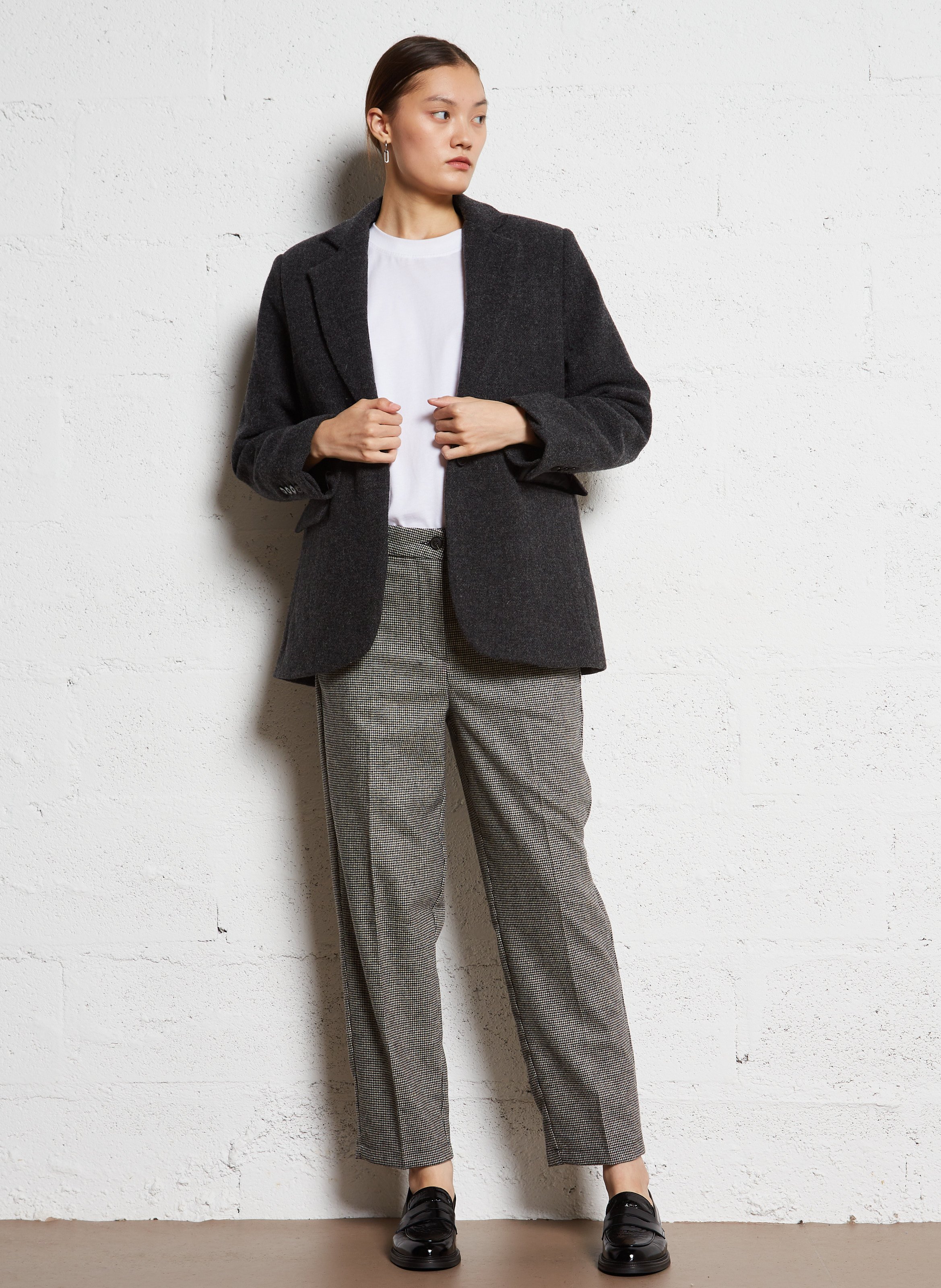 Straight wool blazer BELLEPIECE Grey