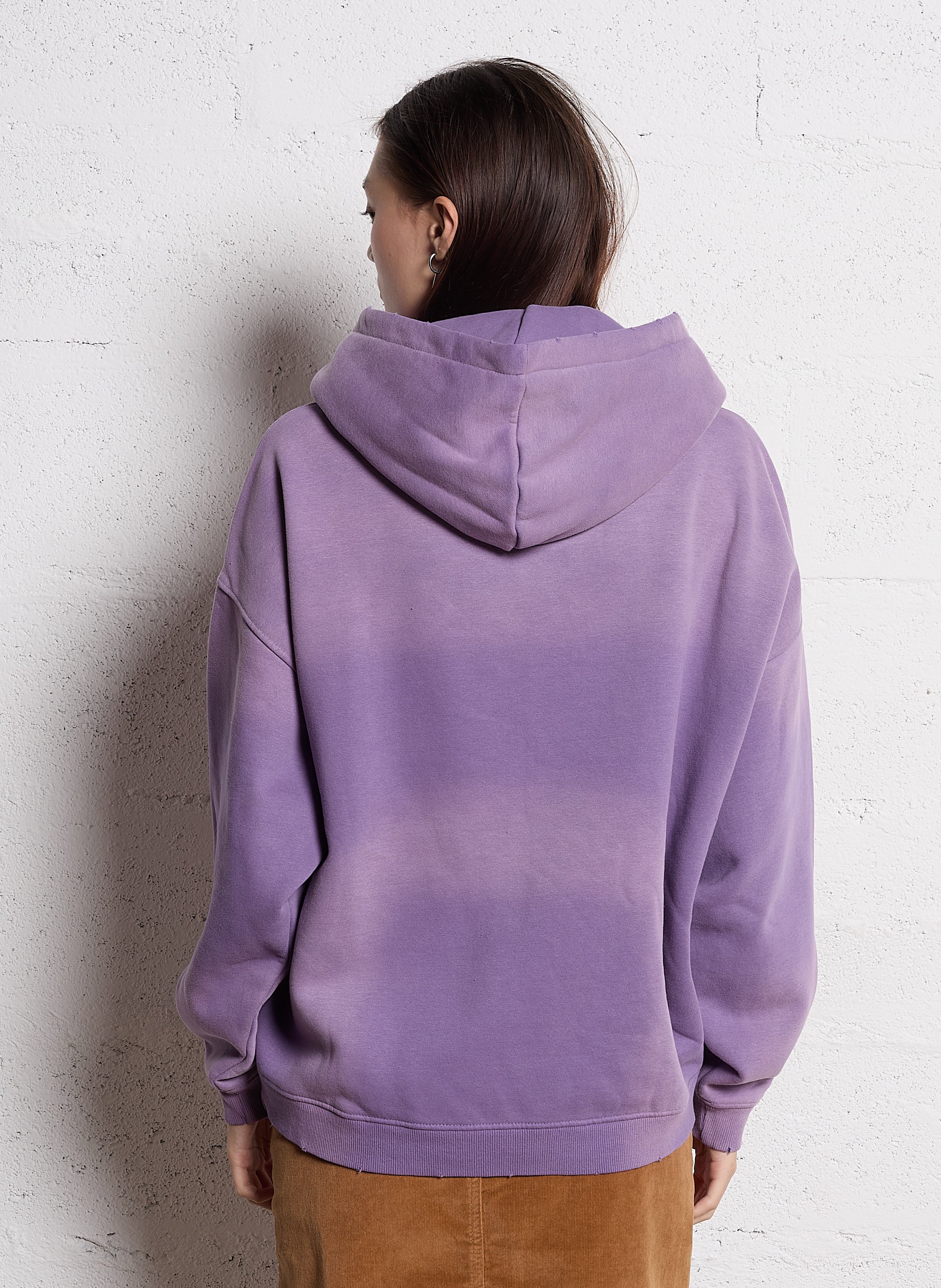 Cotton-blend hooded sweatshirt Purple