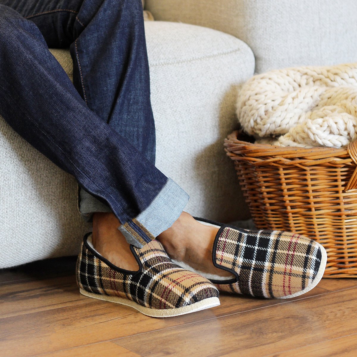 Fabric Charentaise slippers JULES & JENN Beige