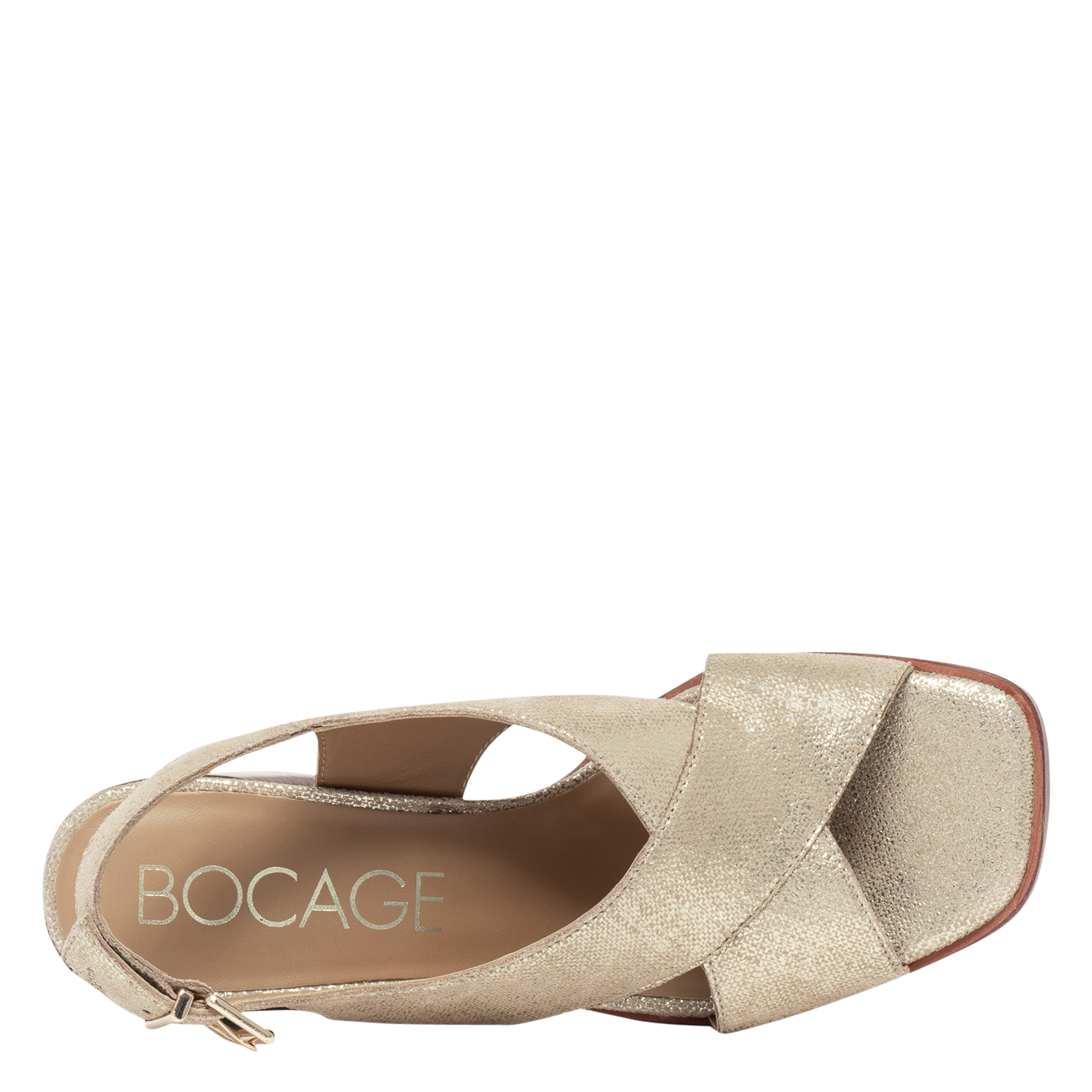 Sandales à talon en cuir BOCAGE Doré
