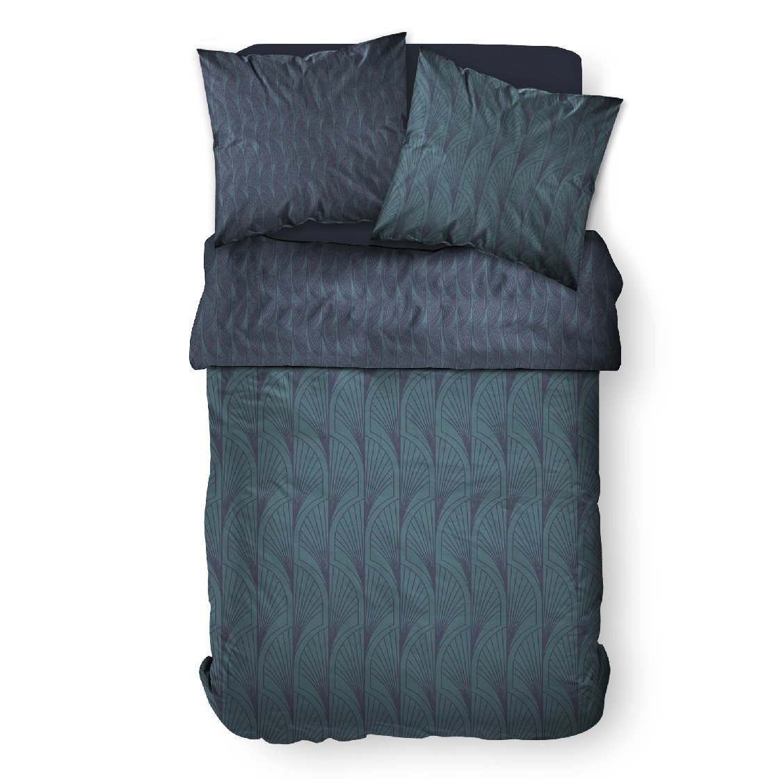 Printed cotton bedding set TODAY LINGE DE MAISON Blue