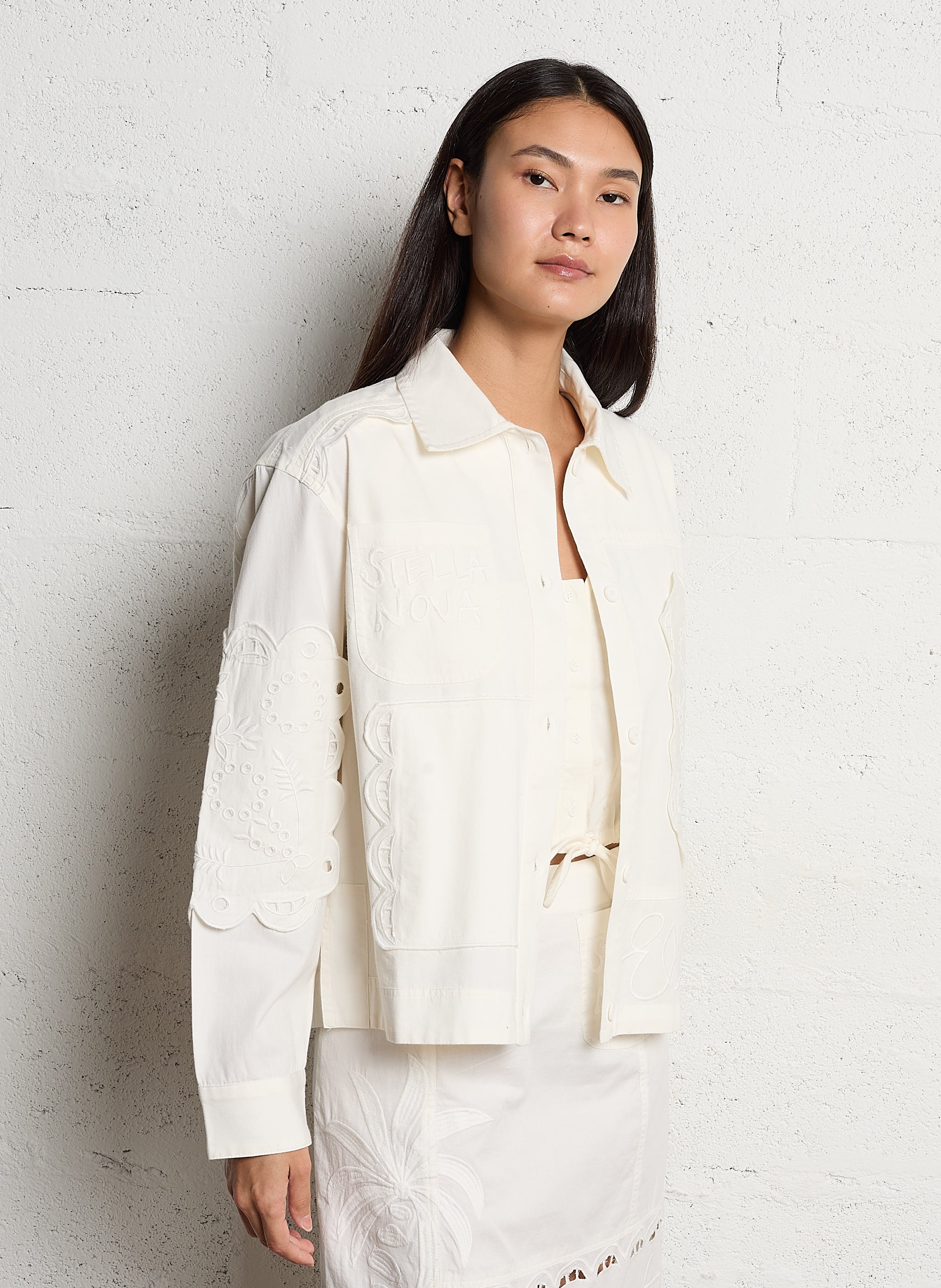 Capri - Einfarbige Oversize-Bluse STELLA NOVA Weiss