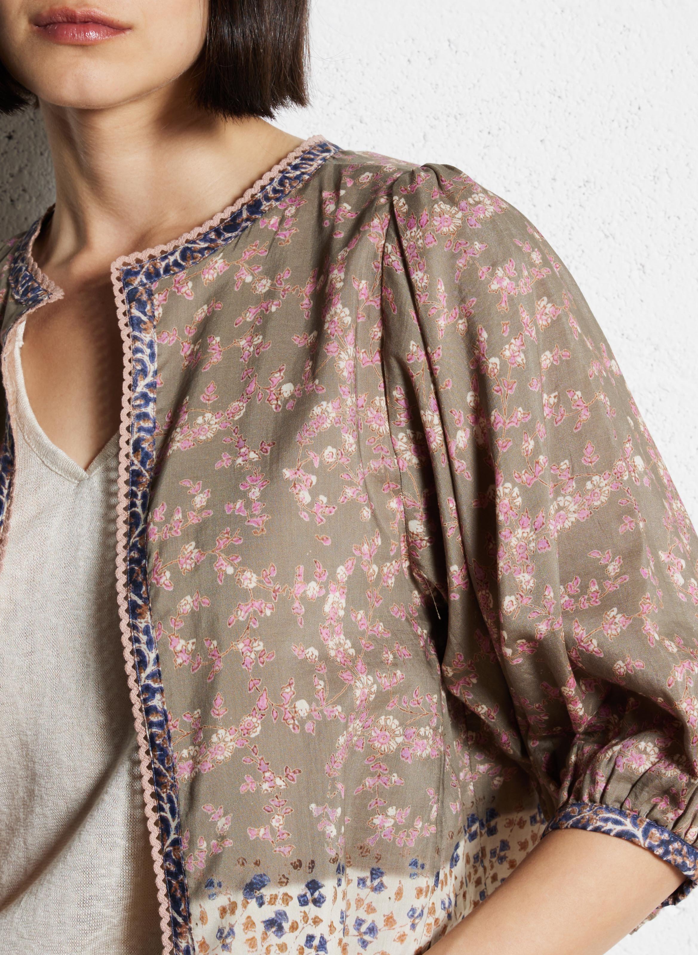 Veste col rond en coton M.A.B.E Multicolore