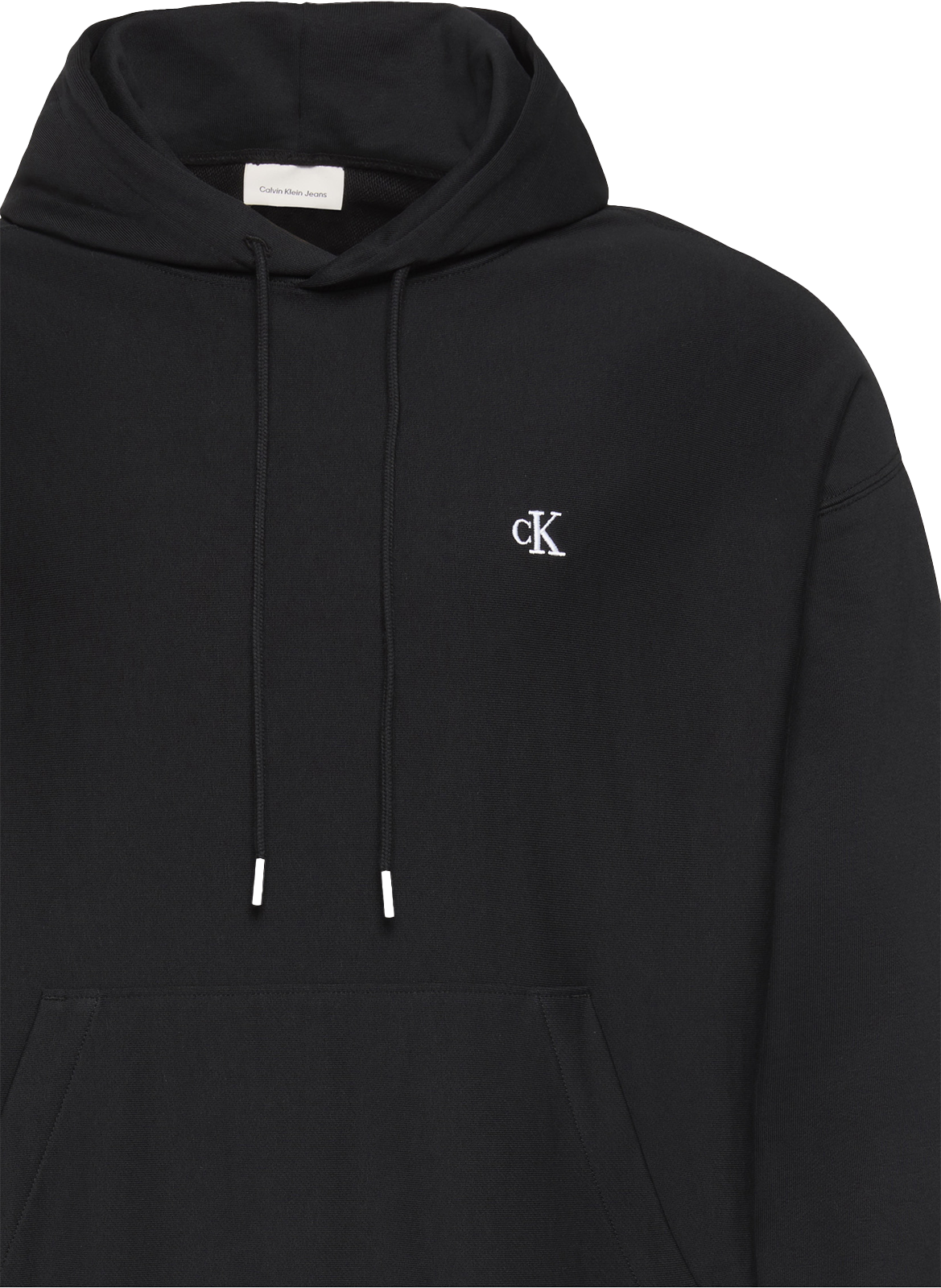 Sweat à capuche uni en coton mélangé CALVIN KLEIN Noir