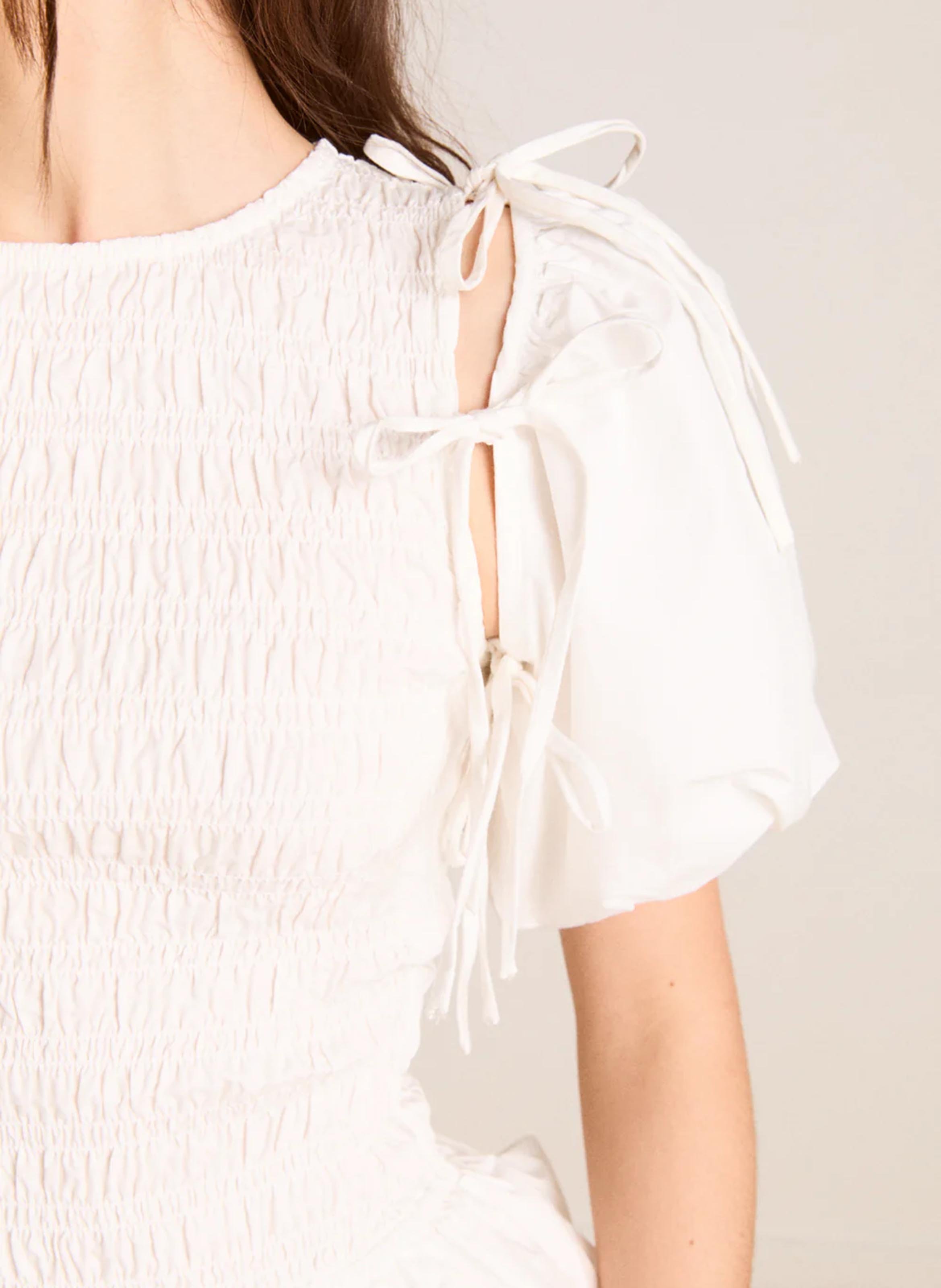 Sleeveless Textured Solid Top DAMSON MADDER White