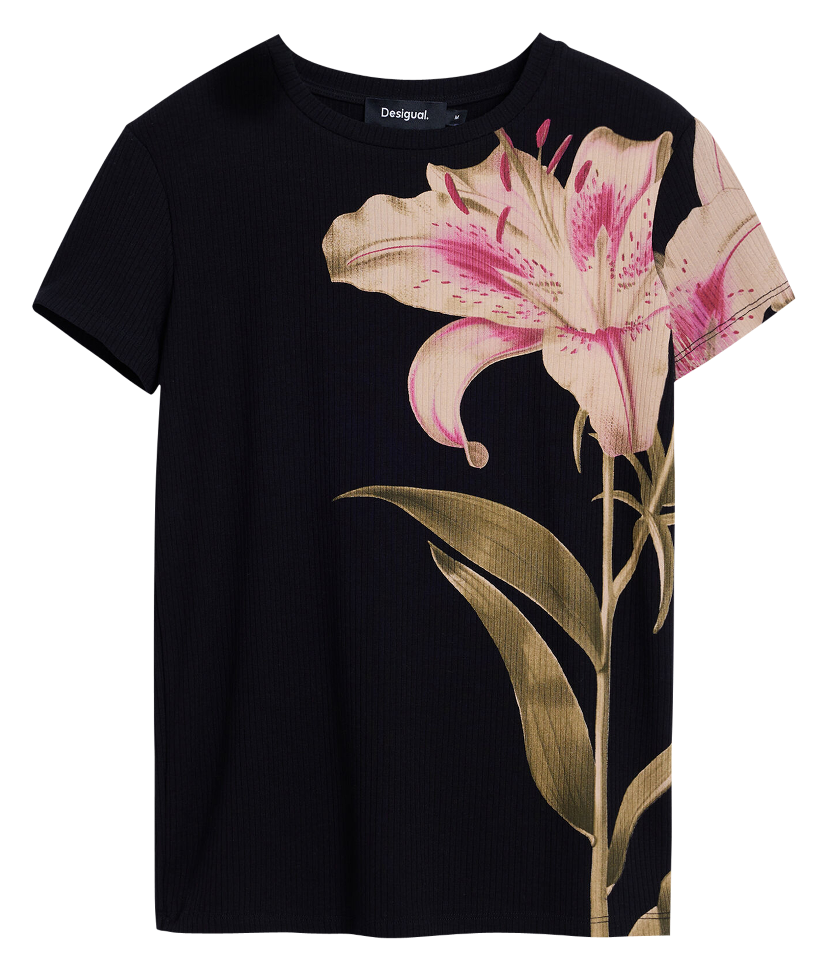 Tee-shirt ajusté imprimé DESIGUAL Noir